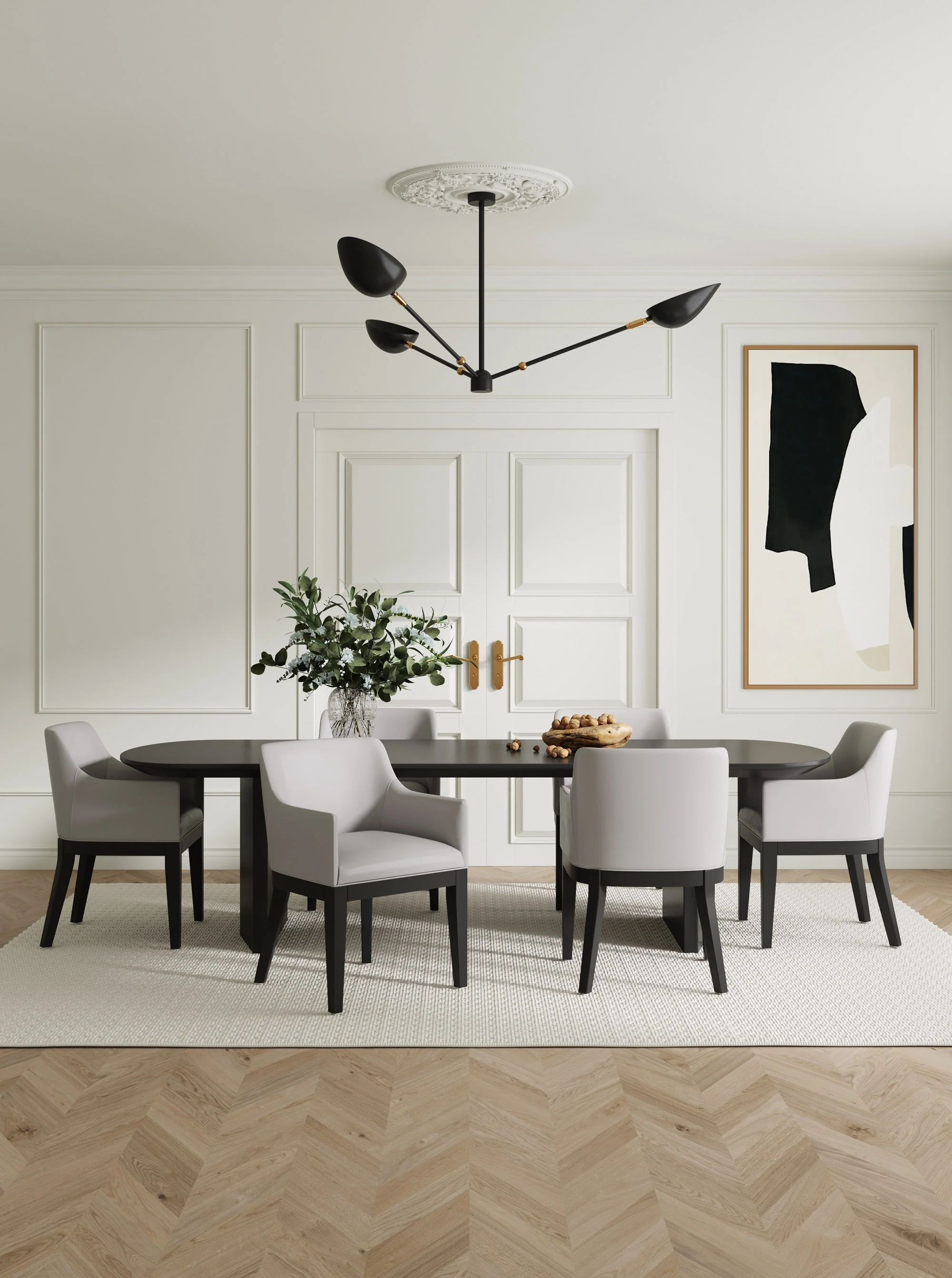Gansevoort Faux Leather Dining Armchair in Light Grey (set of 2) - Image 2