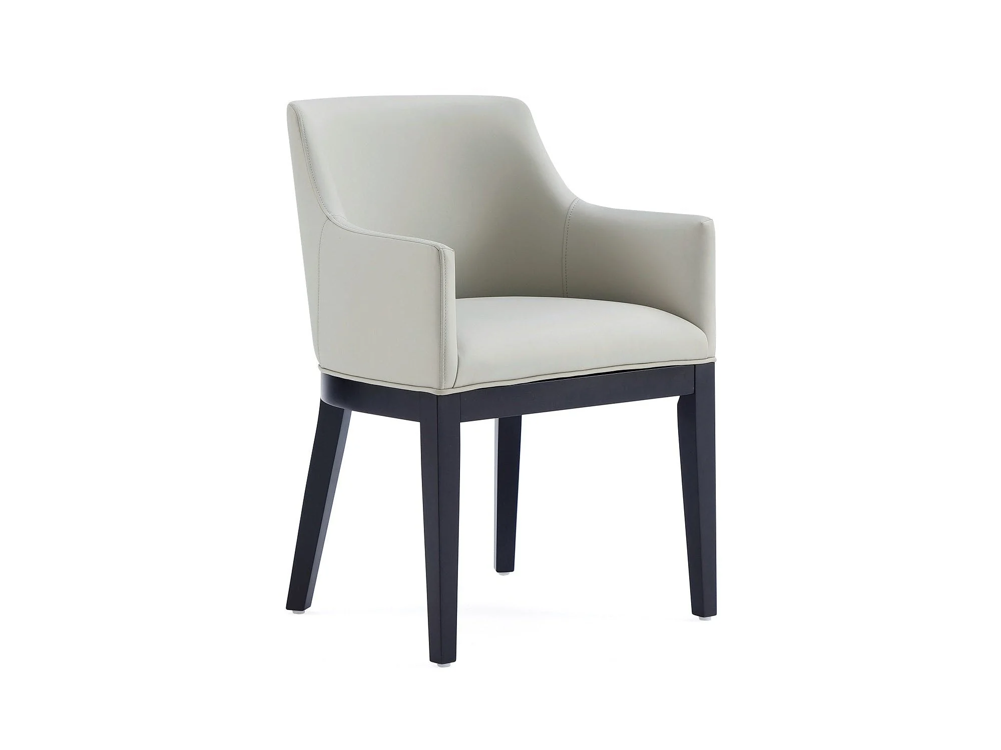 Gansevoort Faux Leather Dining Armchair in Stone Grey