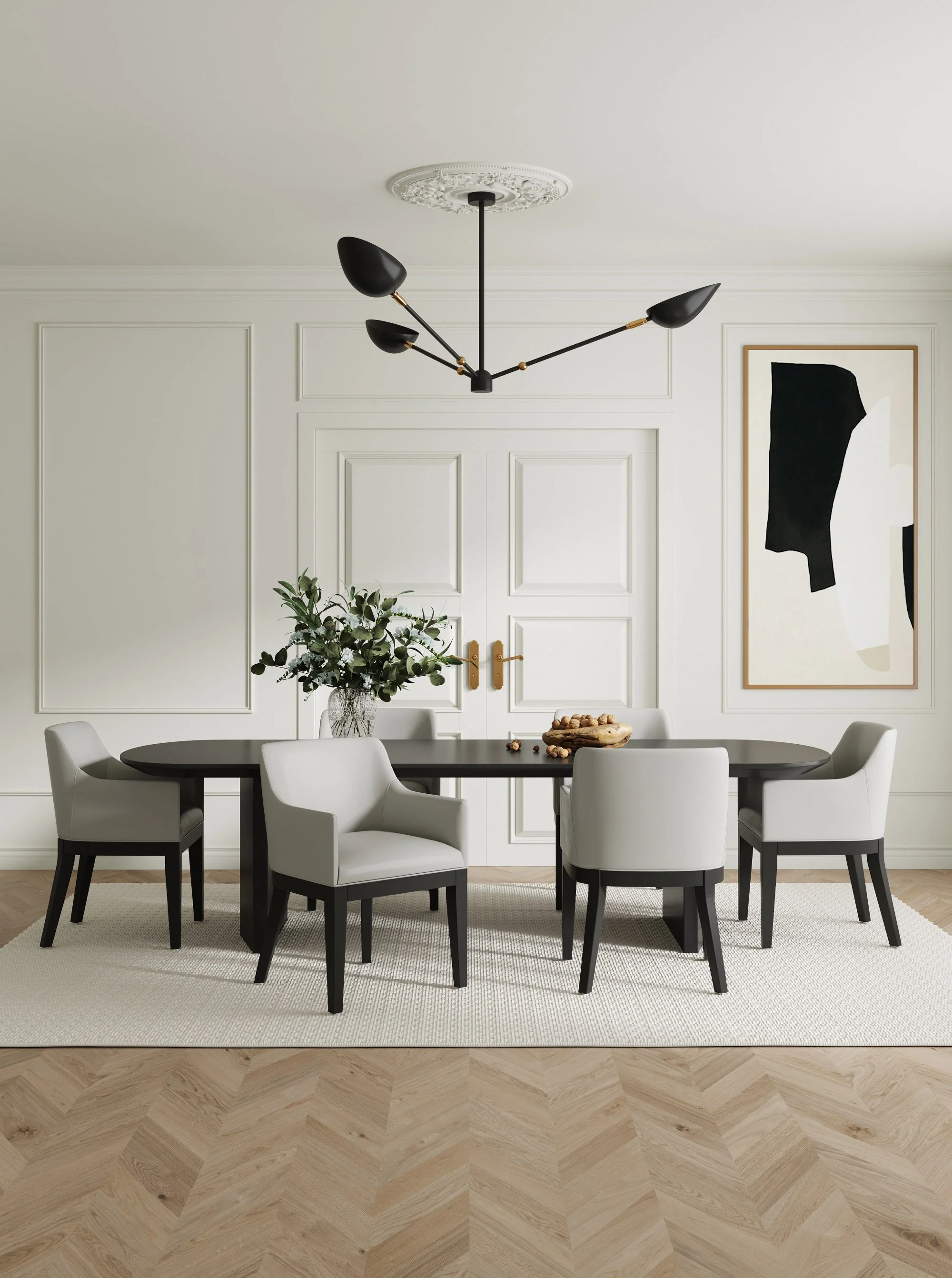 Gansevoort Faux Leather Dining Armchair in Stone Grey - Image 2