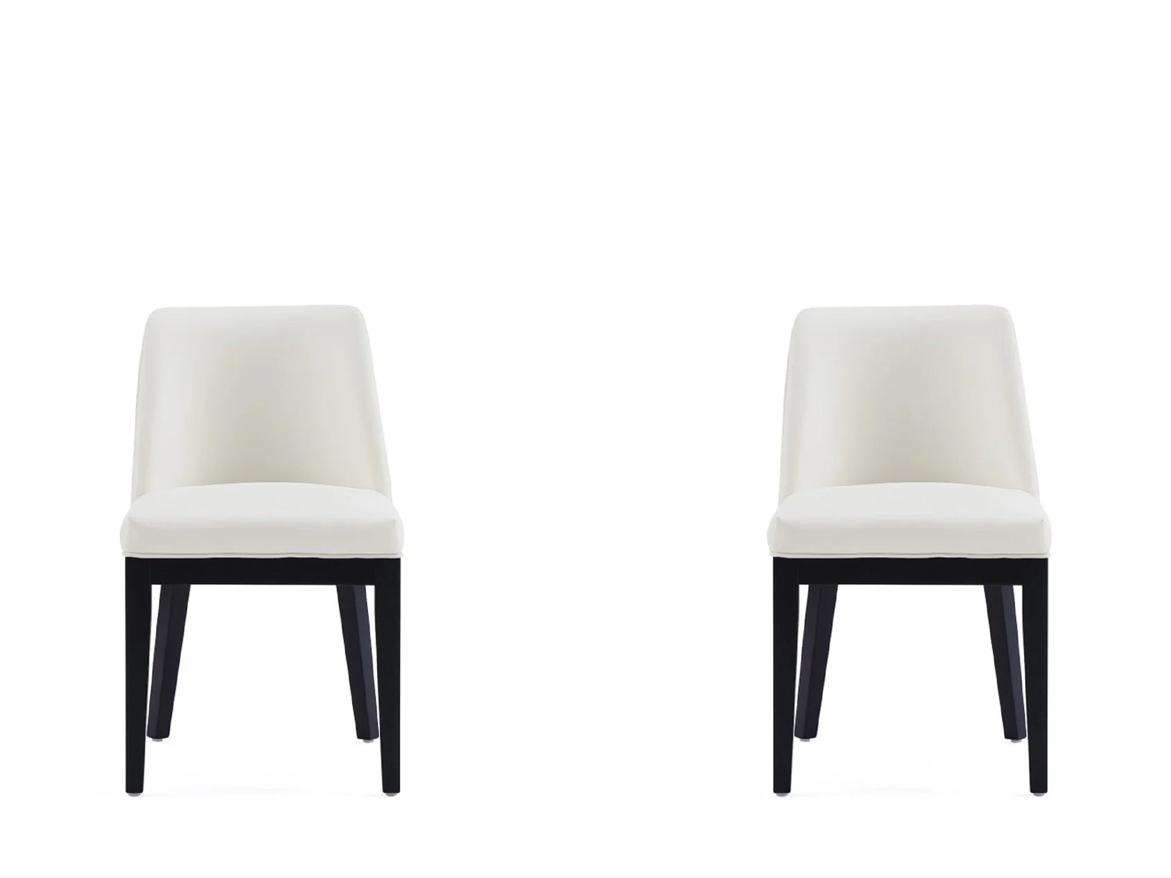 Gansevoort Faux Leather Dining Chair in Cream (set of 2)