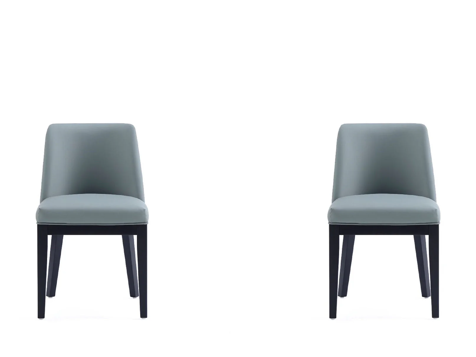 Gansevoort Faux Leather Dining Chair in Pewter (set of 2)