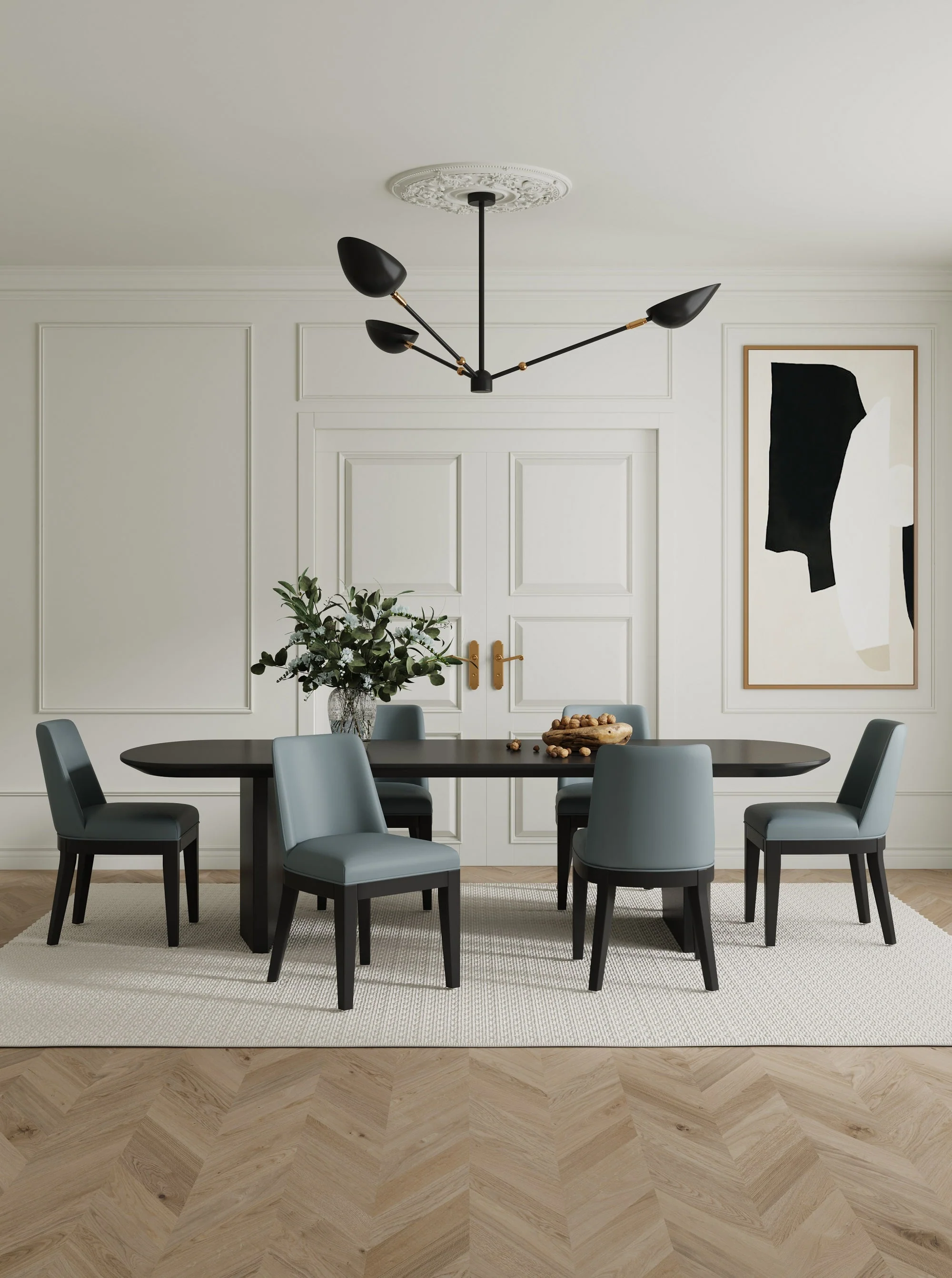 Gansevoort Faux Leather Dining Chair in Pewter (set of 2) - Image 2