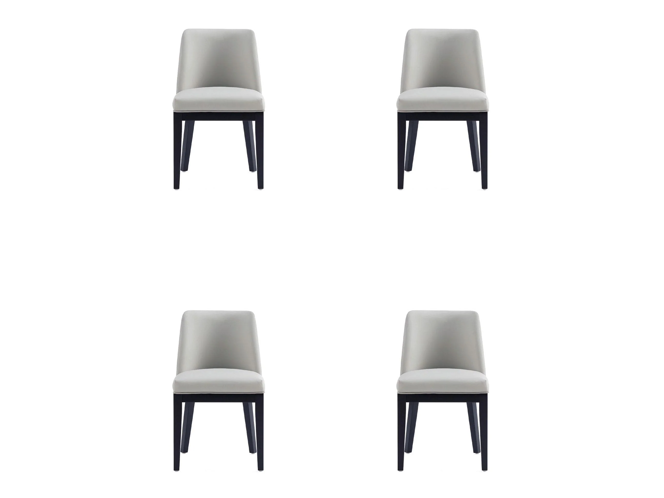 Gansevoort Faux Leather Dining Chair in Stone Grey (set of 4)
