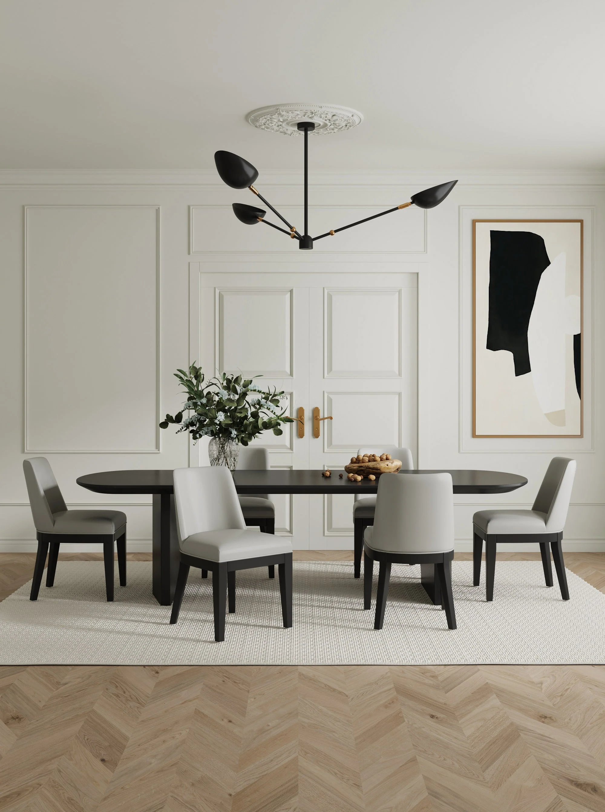 Gansevoort Faux Leather Dining Chair in Stone Grey (set of 4) - Image 2