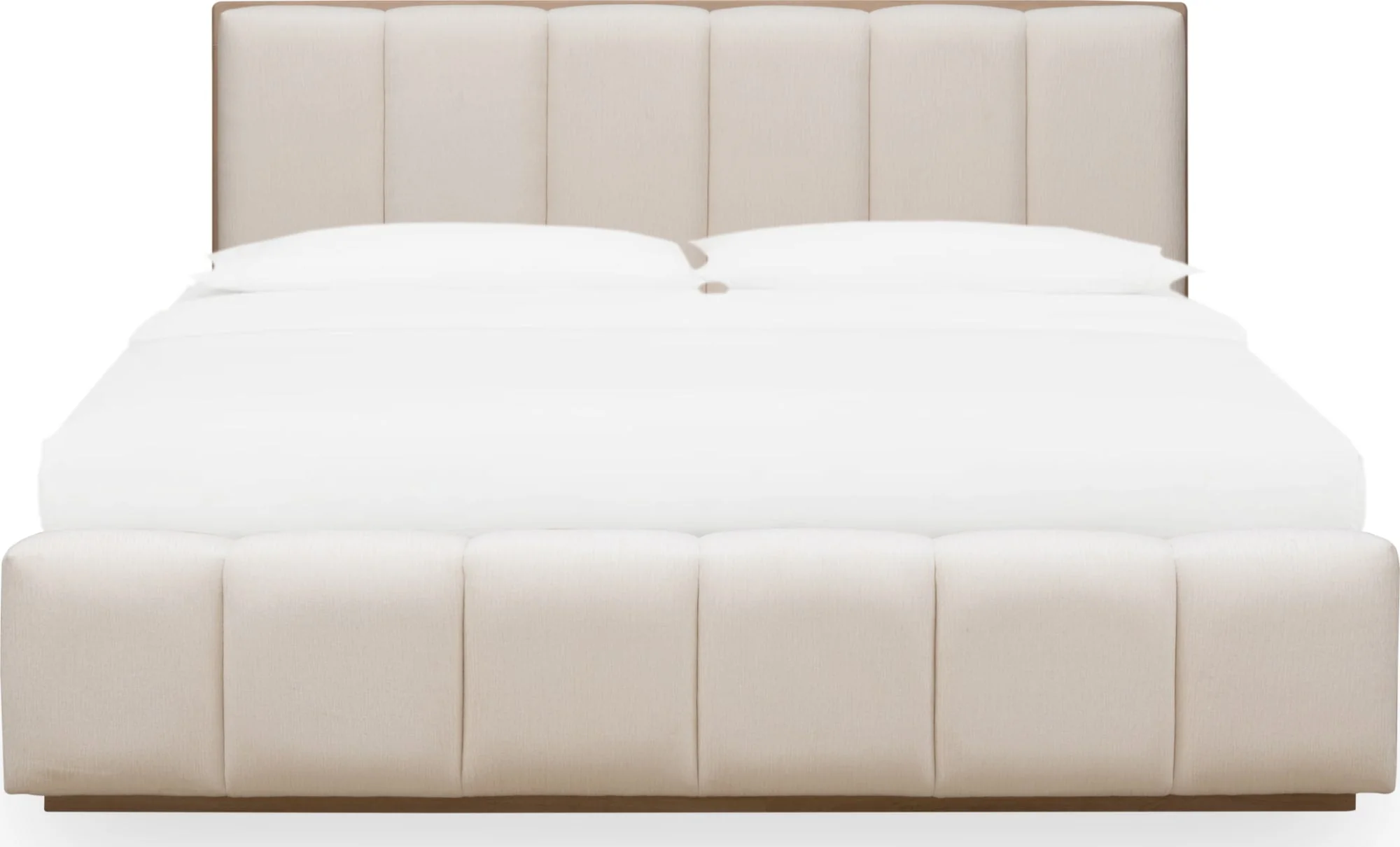 Gardenia Cotton/Chai Wood Frame Upholstered California King Platform Bed - Image 3