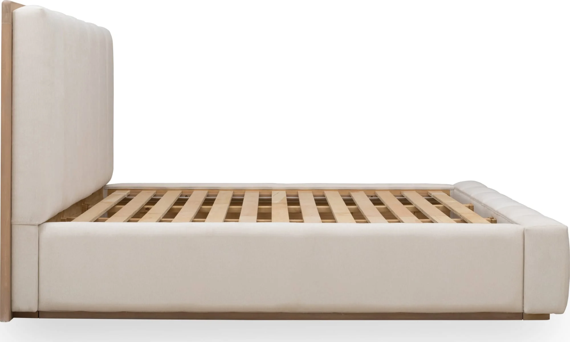 Gardenia Cotton/Chai Wood Frame Upholstered California King Platform Bed - Image 8