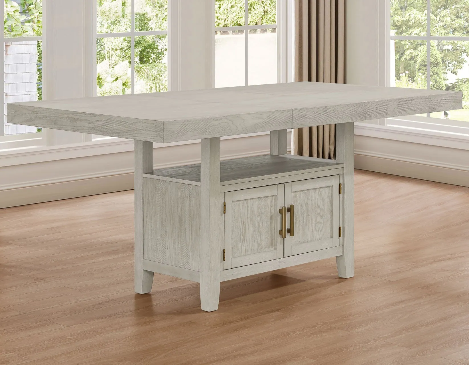 Garland 60-80″ Counter Table with 20″ Leaf, Greige Finish - Image 23