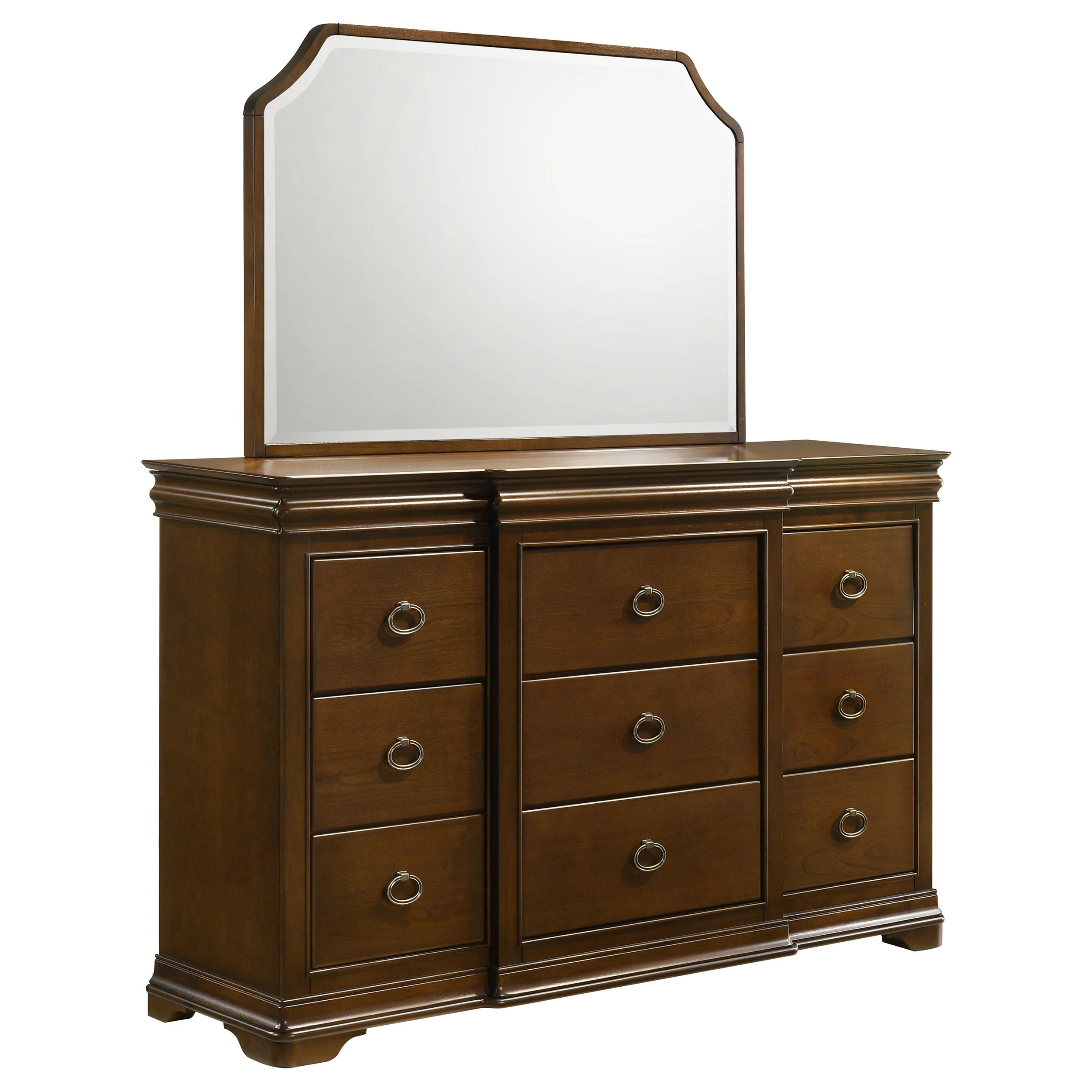 Garland Brown Cherry 11-drawer Bedroom Dresser with Mirror - Image 2