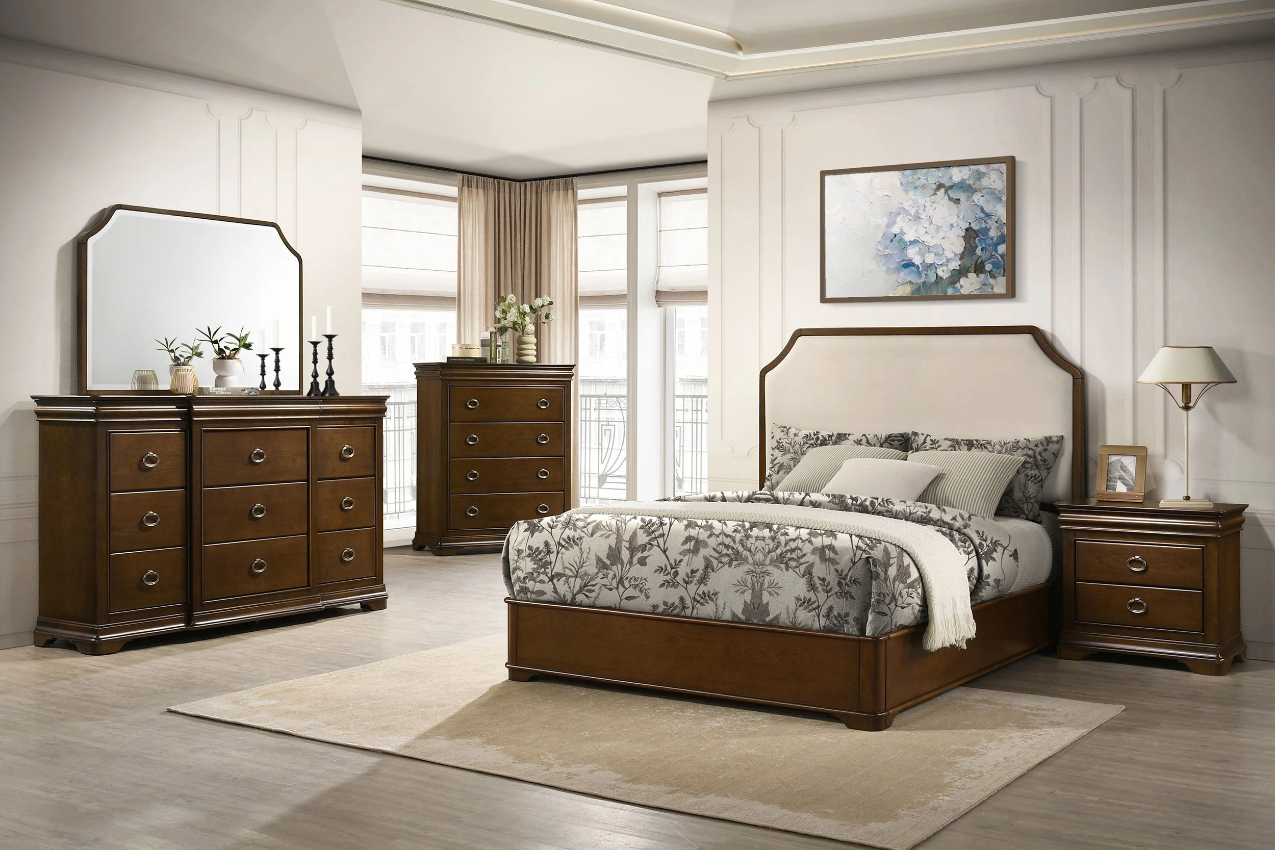 Garland Brown Cherry 3-drawer Nightstand Bedside Table - Image 17