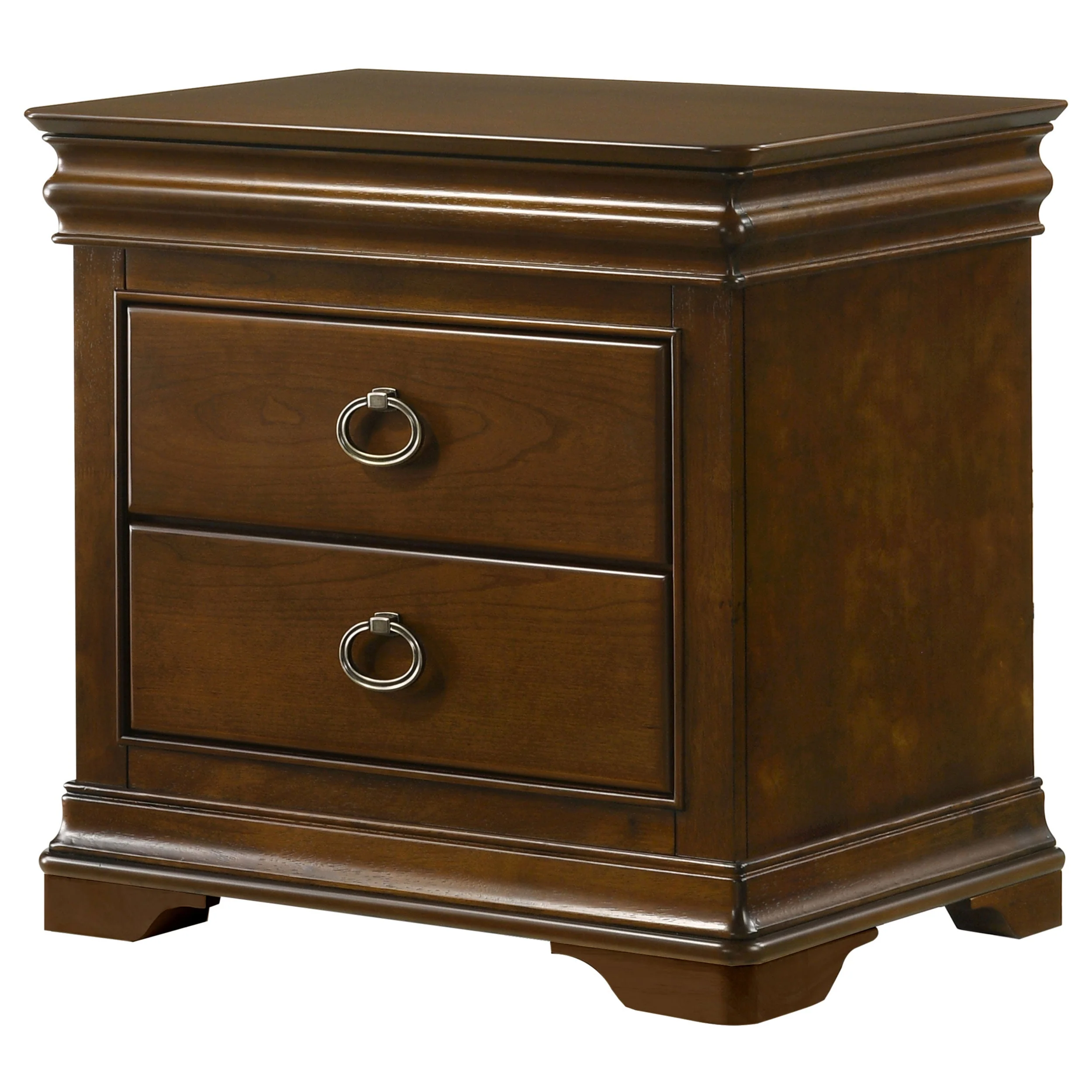 Garland Brown Cherry 3-drawer Nightstand Bedside Table - Image 4