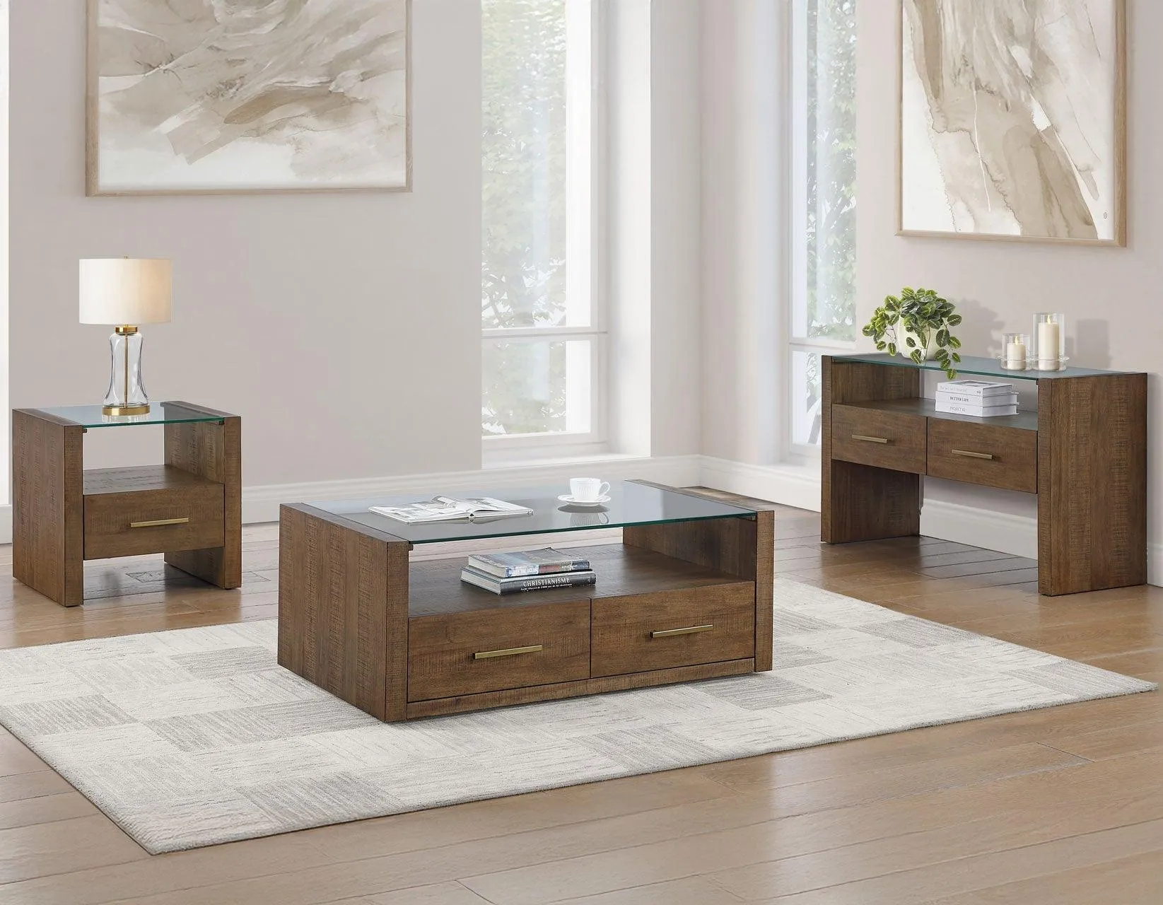 Garland Glass Top Sofa Table - Image 7