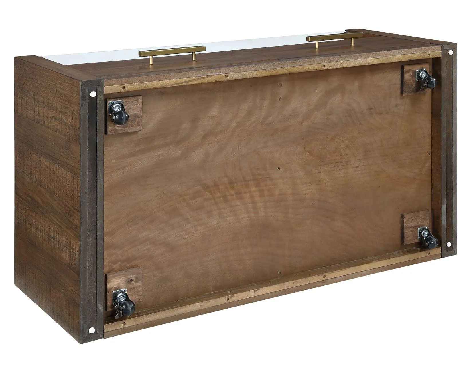 Garland Toffee Finish Castered Glass Top Coffee Table - Image 7