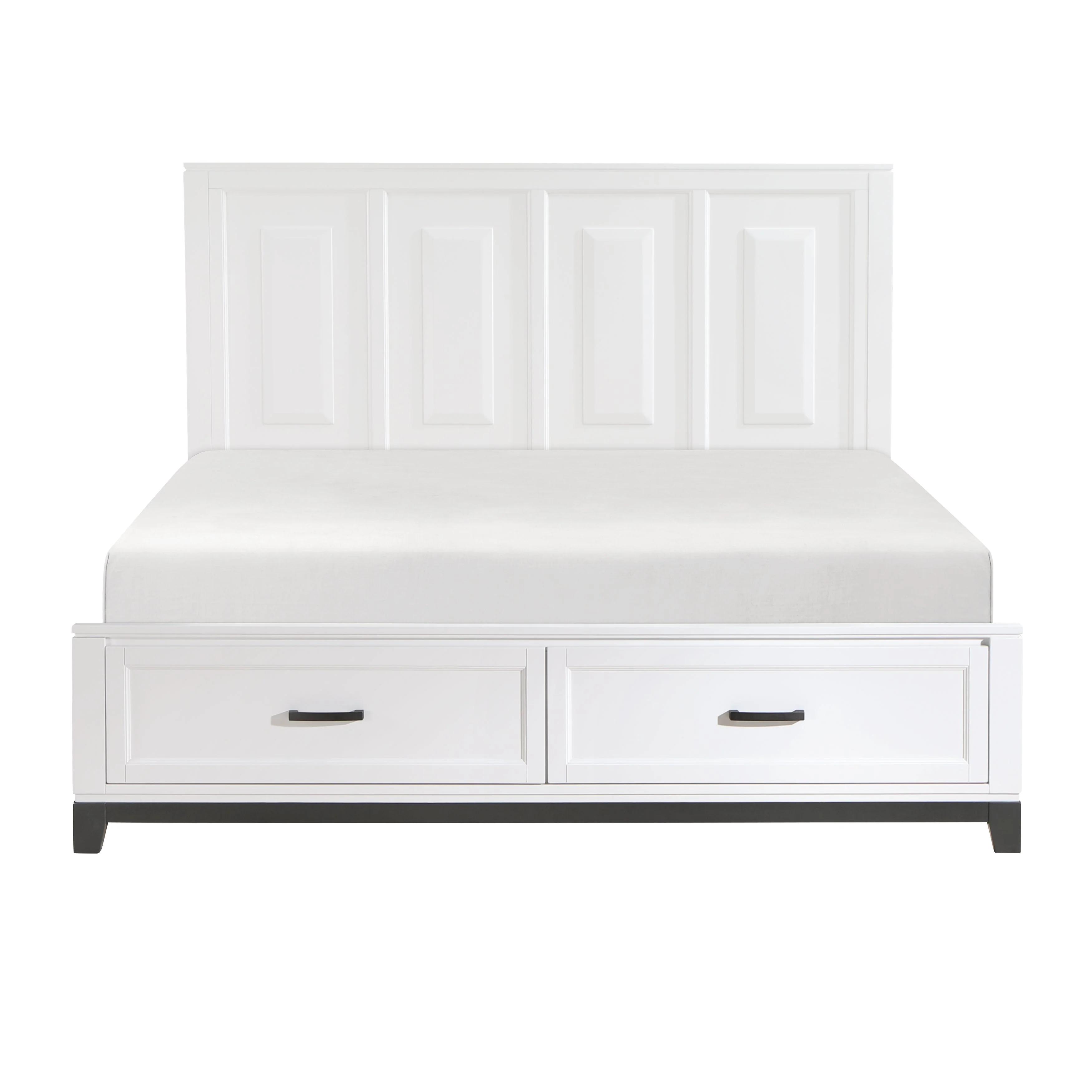 Garretson White Californoa King Platform Bed with Footboard Storage