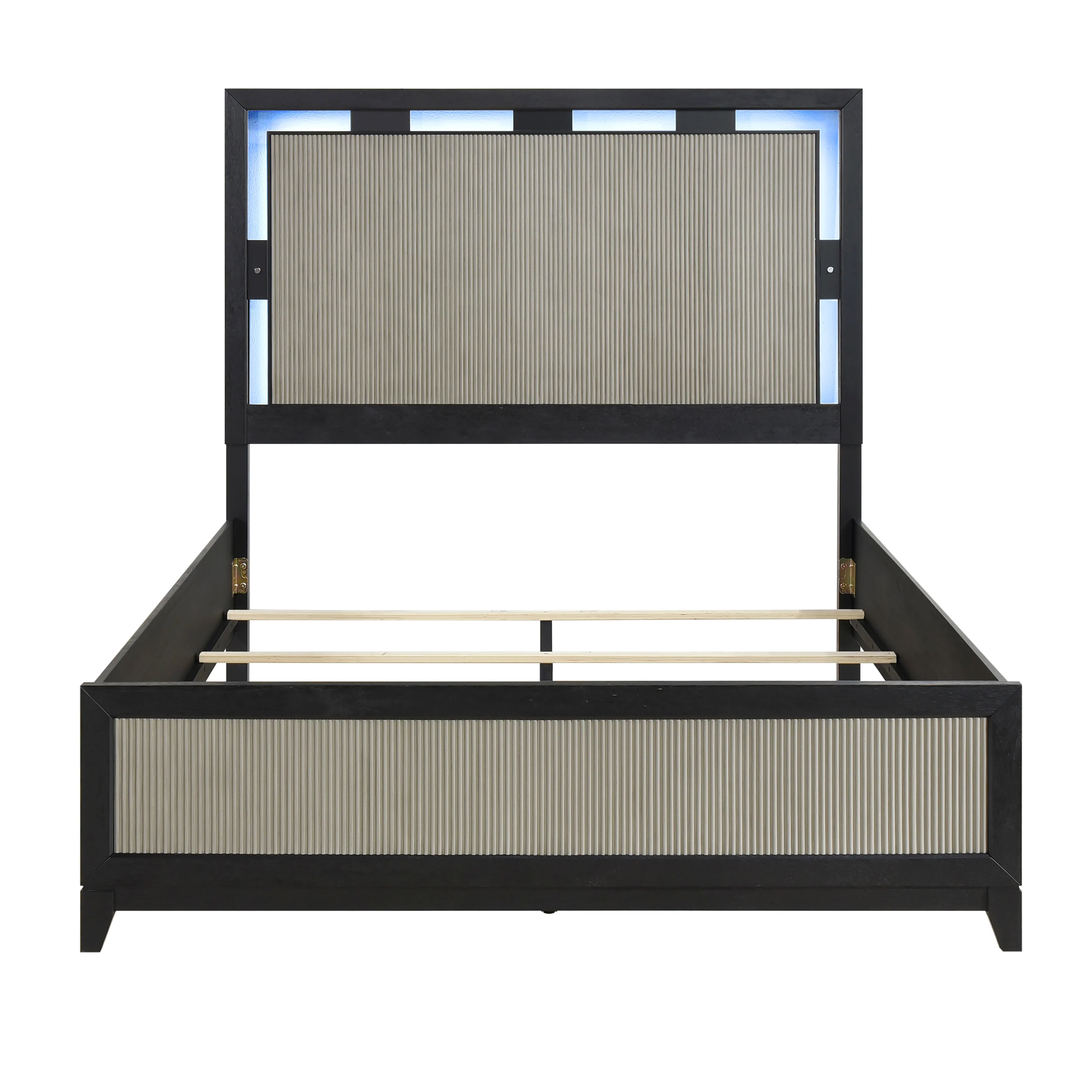 Garrison Charcoal & Gray King LED Panel Bed - Image 4
