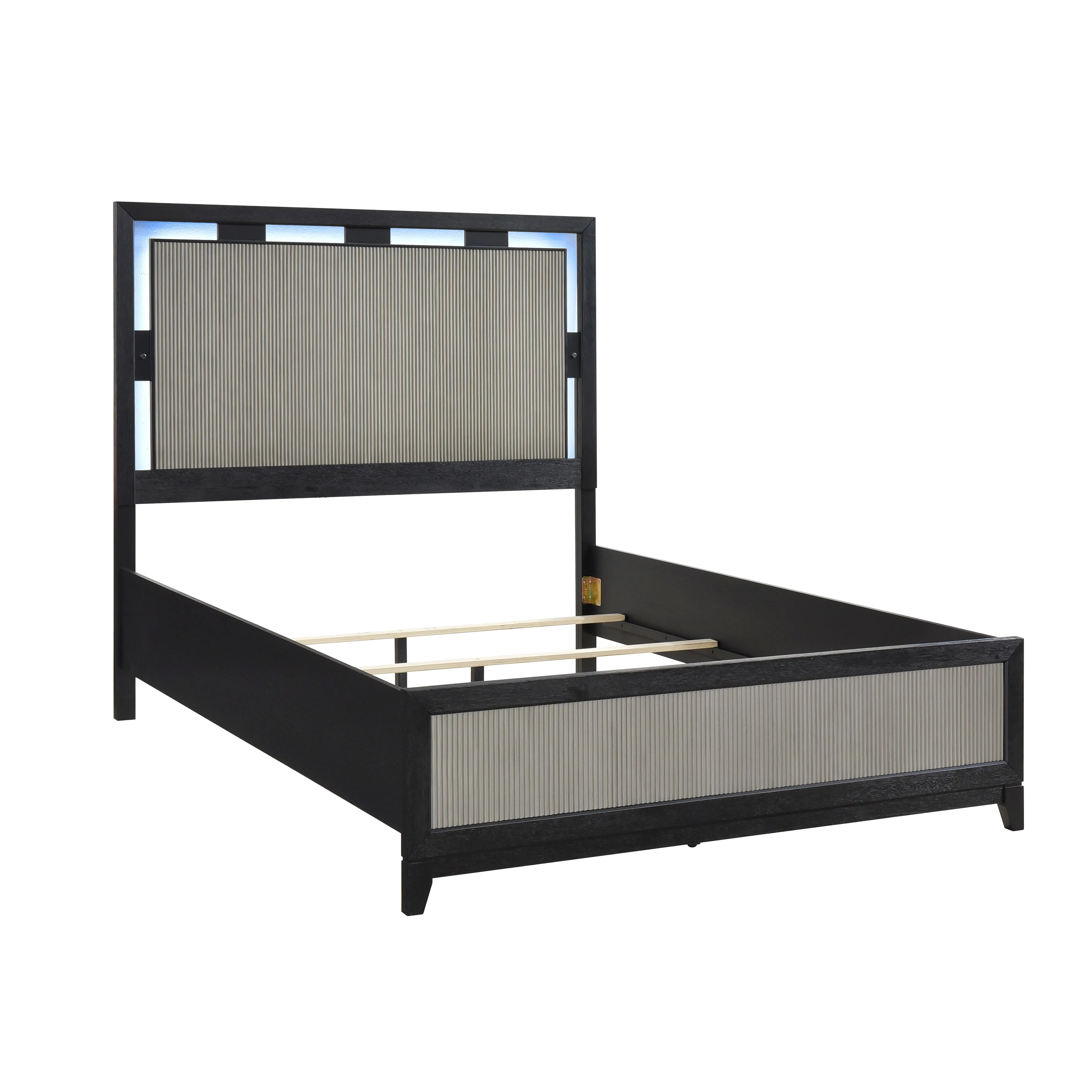 Garrison Charcoal & Gray King LED Panel Bed - Image 9