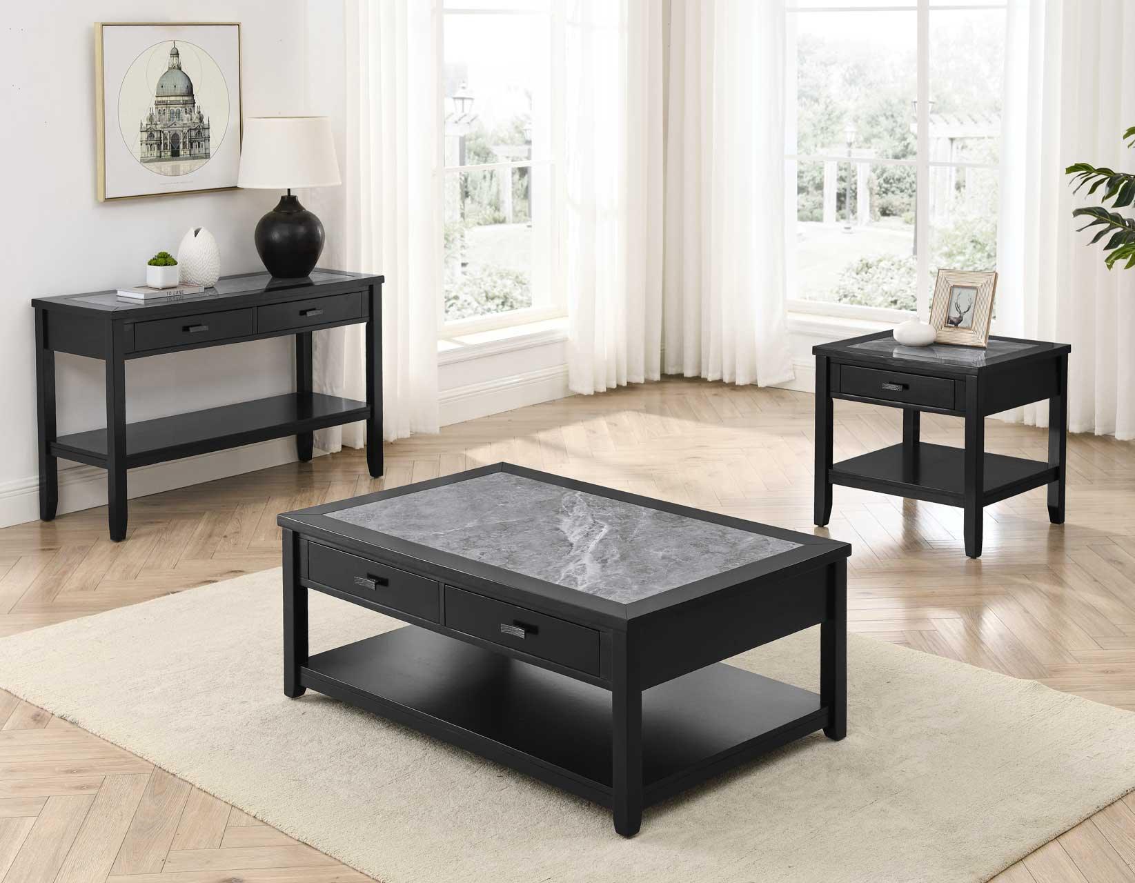 Garvine 3-Piece Sintered Stone Table Set - Image 6
