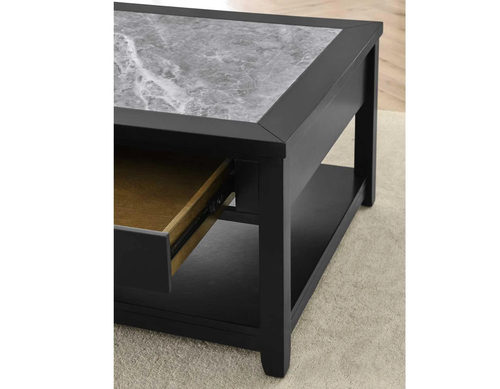 Garvine Sintered Stone Coffee Table with Casters - Image 7