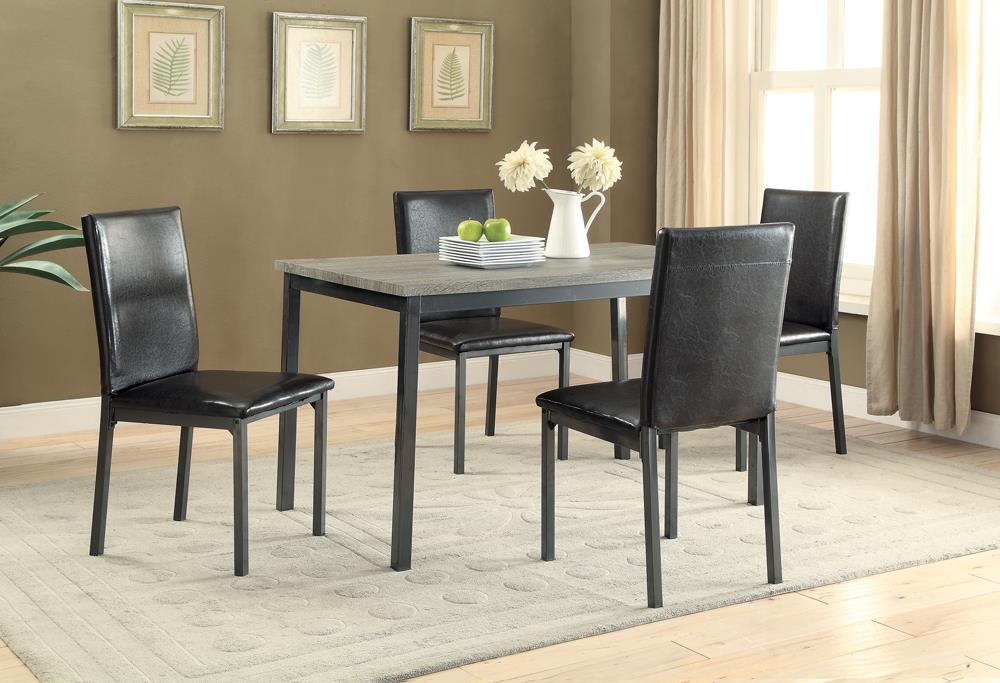 Garza Black Upholstered Dining Chairs, Set of 2 - Image 3