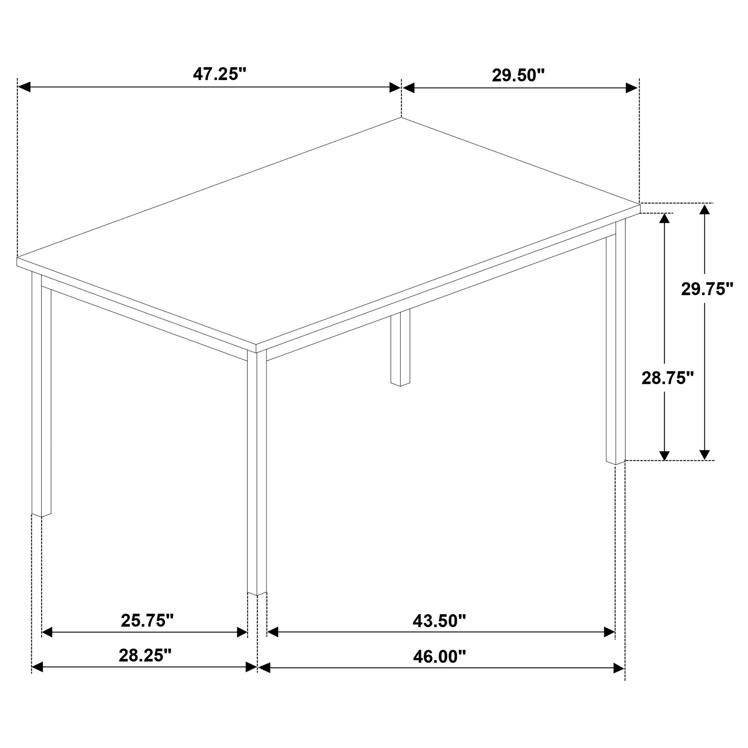Garza Greige Oak/Black 5-piece Rectangular Dining Table - Image 13