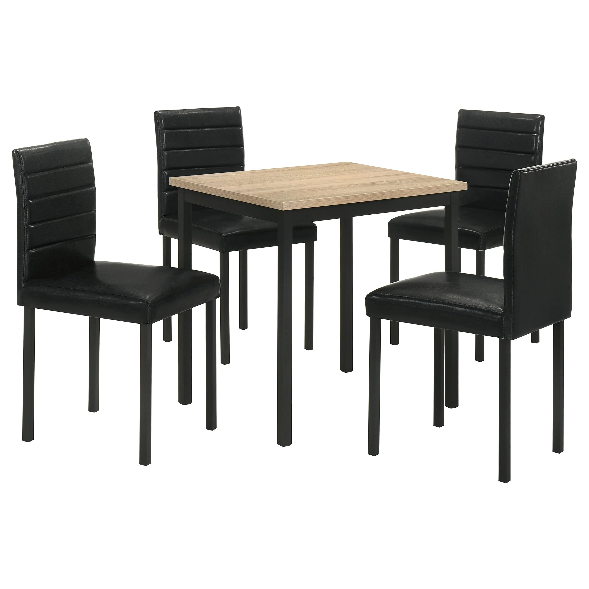 Garza Greige Oak/Black 5-piece Space Saving Rectangular Dining Table - Image 2