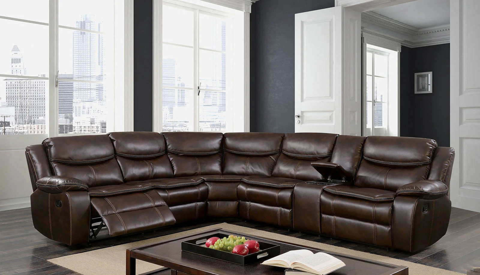Gatria Dark Brown Sectional