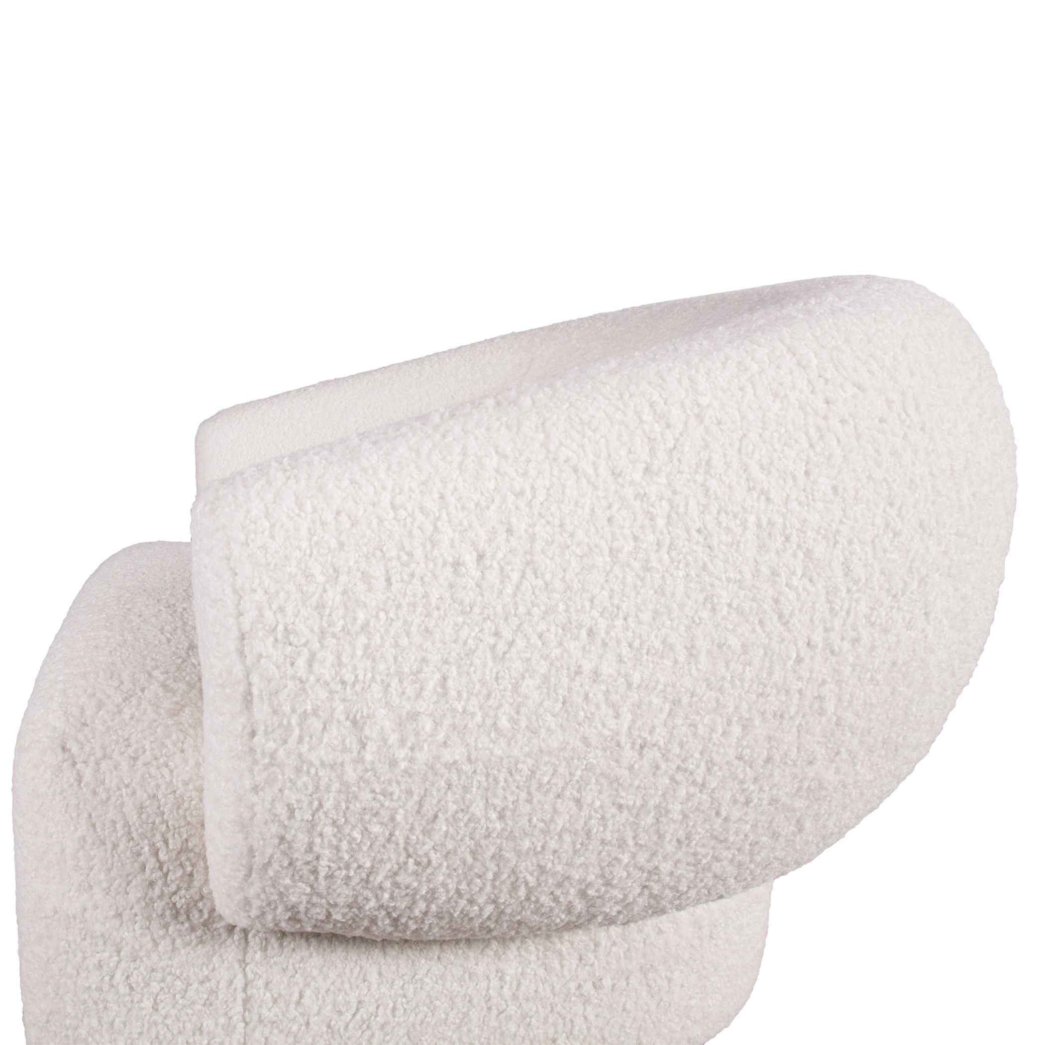 Gatsby Estelle 35" Swivel Accent Chair in Cream Boucle Fabric - Image 6