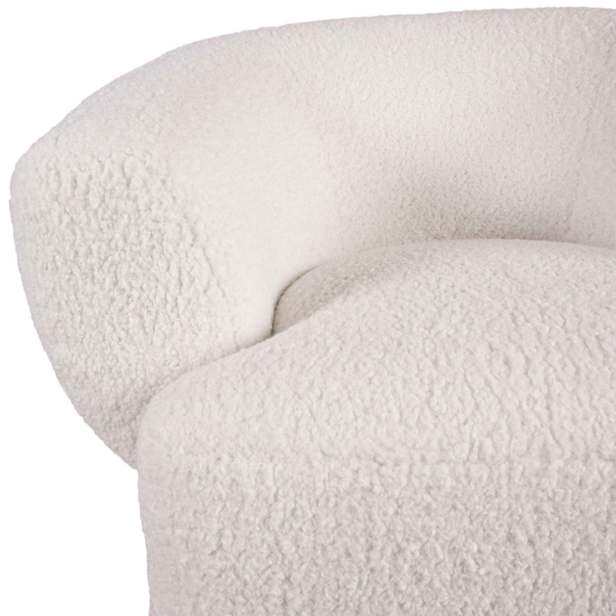 Gatsby Estelle 35" Swivel Accent Chair in Cream Boucle Fabric - Image 7