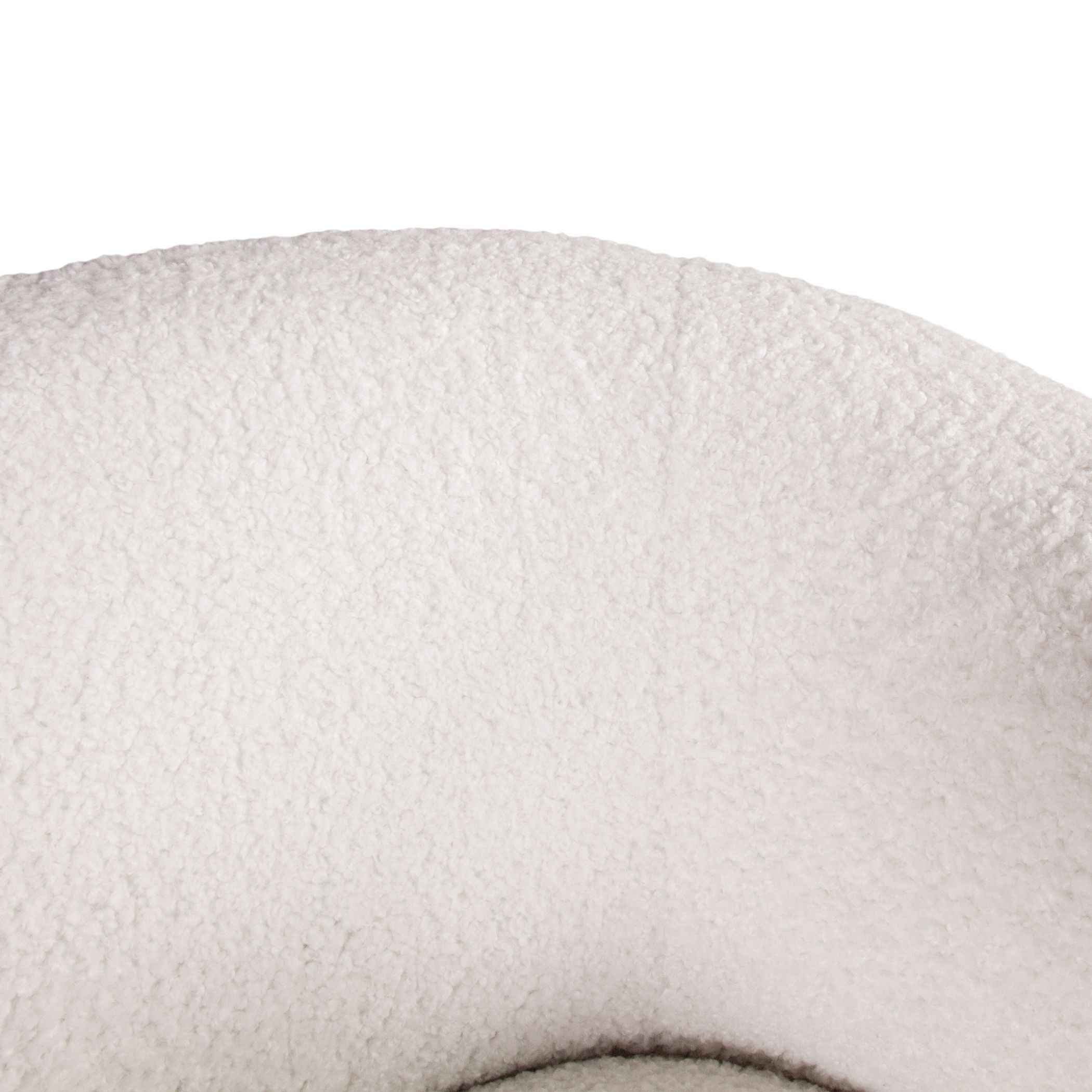 Gatsby Estelle 35" Swivel Accent Chair in Cream Boucle Fabric - Image 8