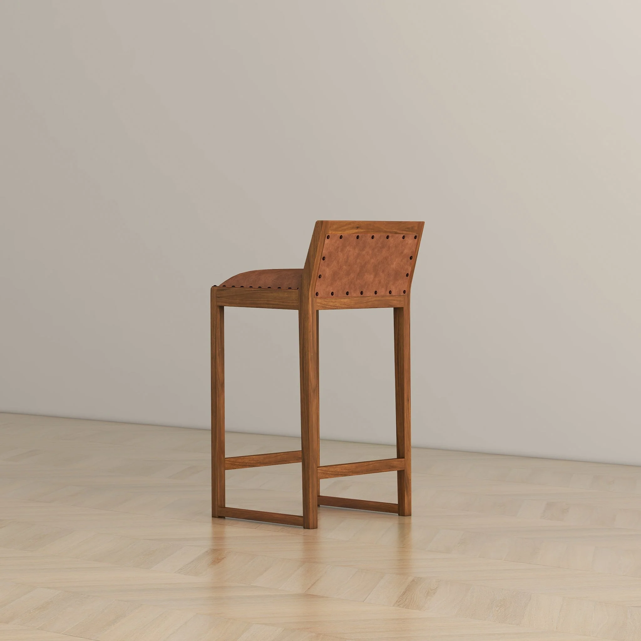 Gavin 25'' Solid Wood Genuine Leather Counter Stool - Image 9