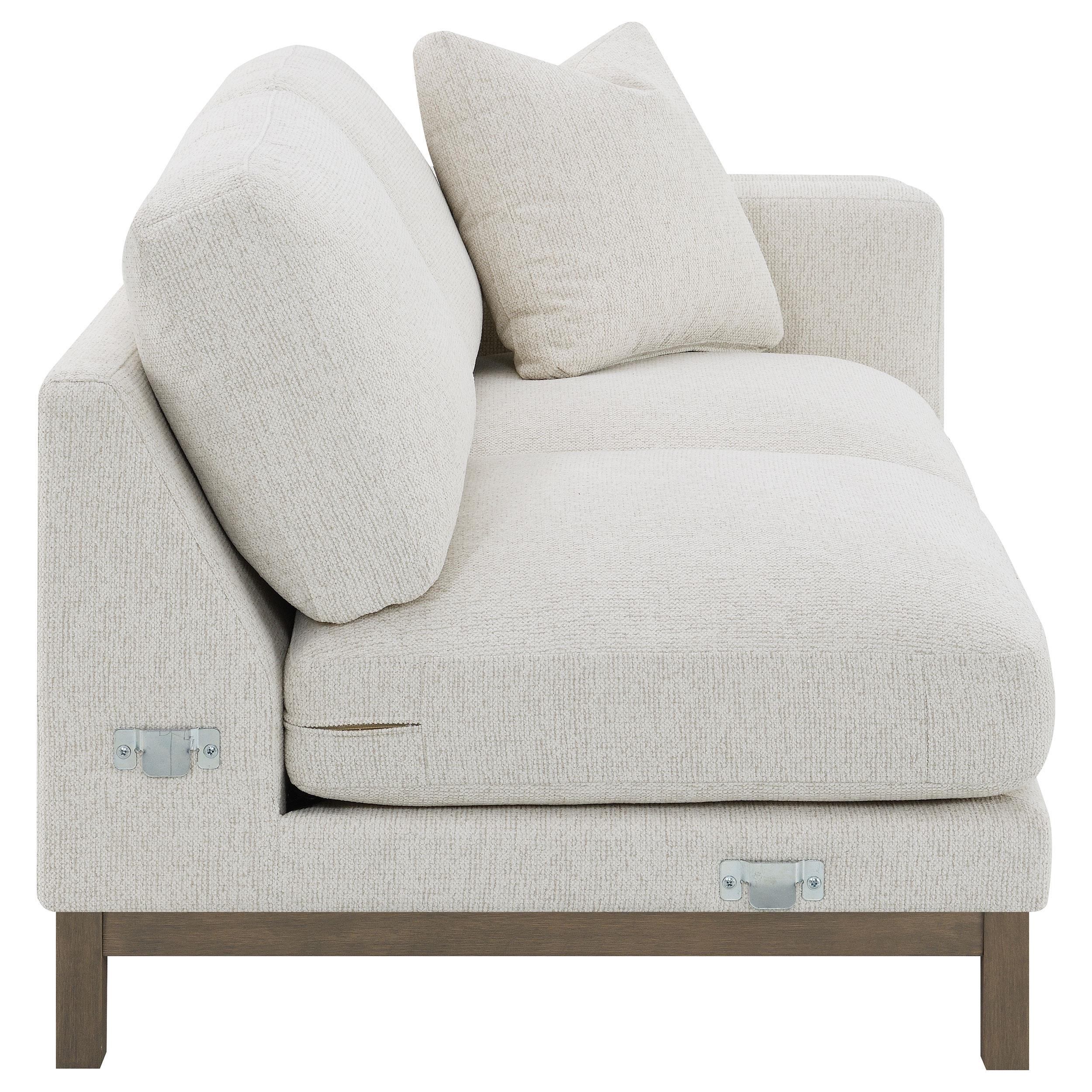 Geneva Sand Boucle Upholstered Sectional Chaise Sofa - Image 11