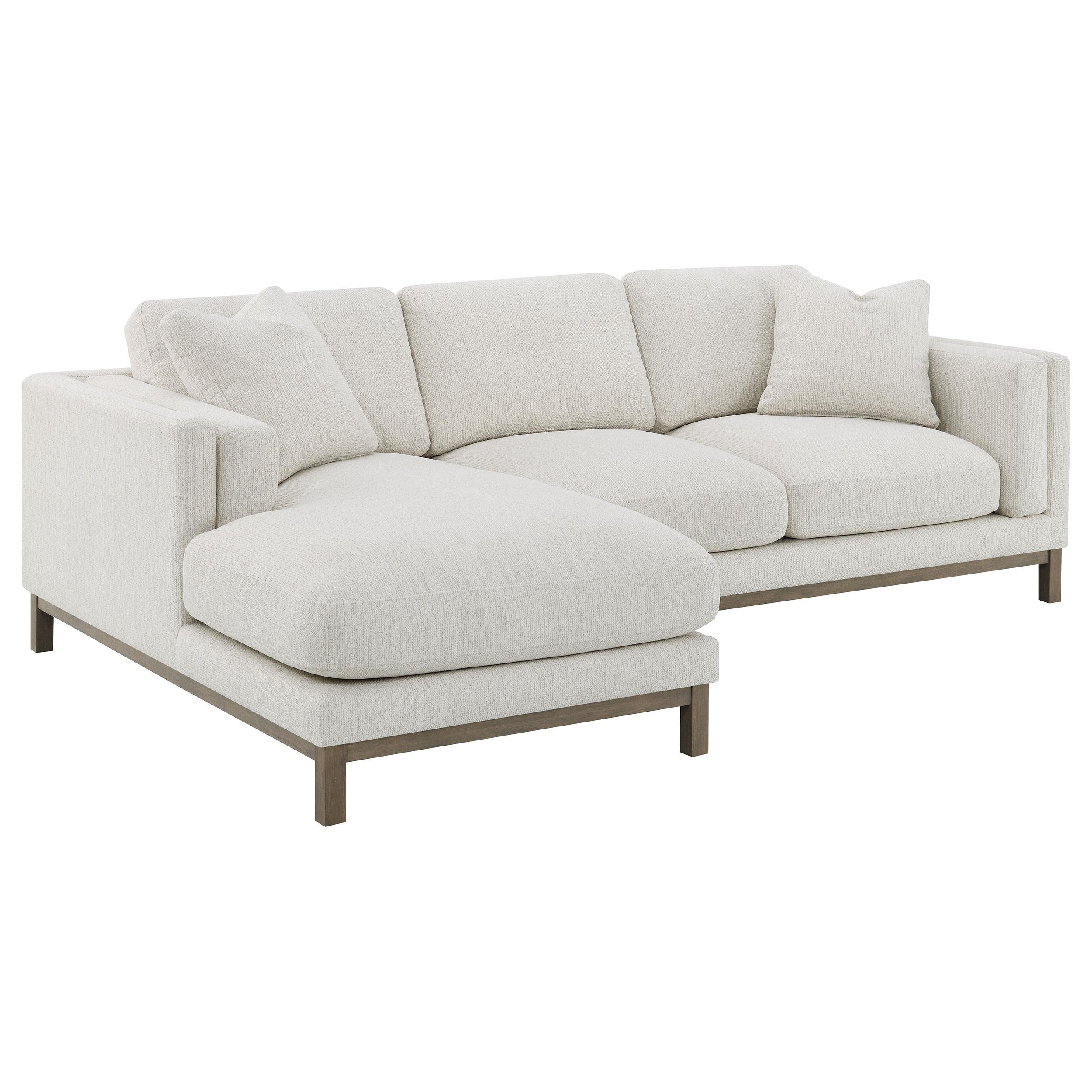 Geneva Sand Boucle Upholstered Sectional Chaise Sofa - Image 17