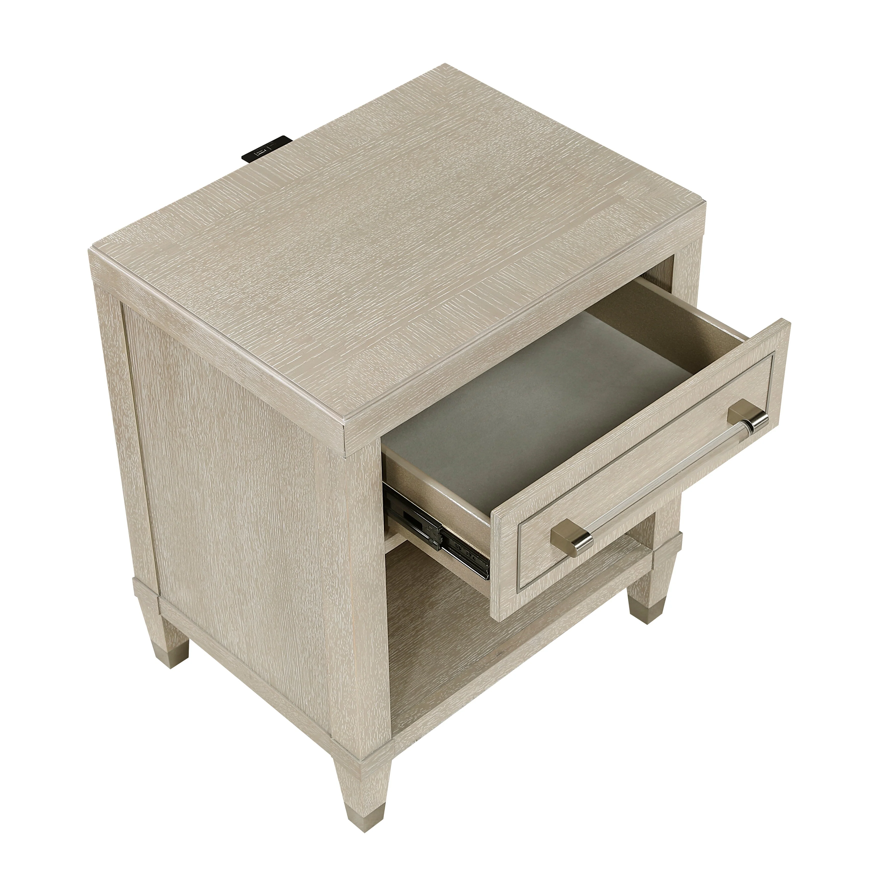 Genoa Light Oak Upholstered Storage Platform Bedroom Set - Image 22