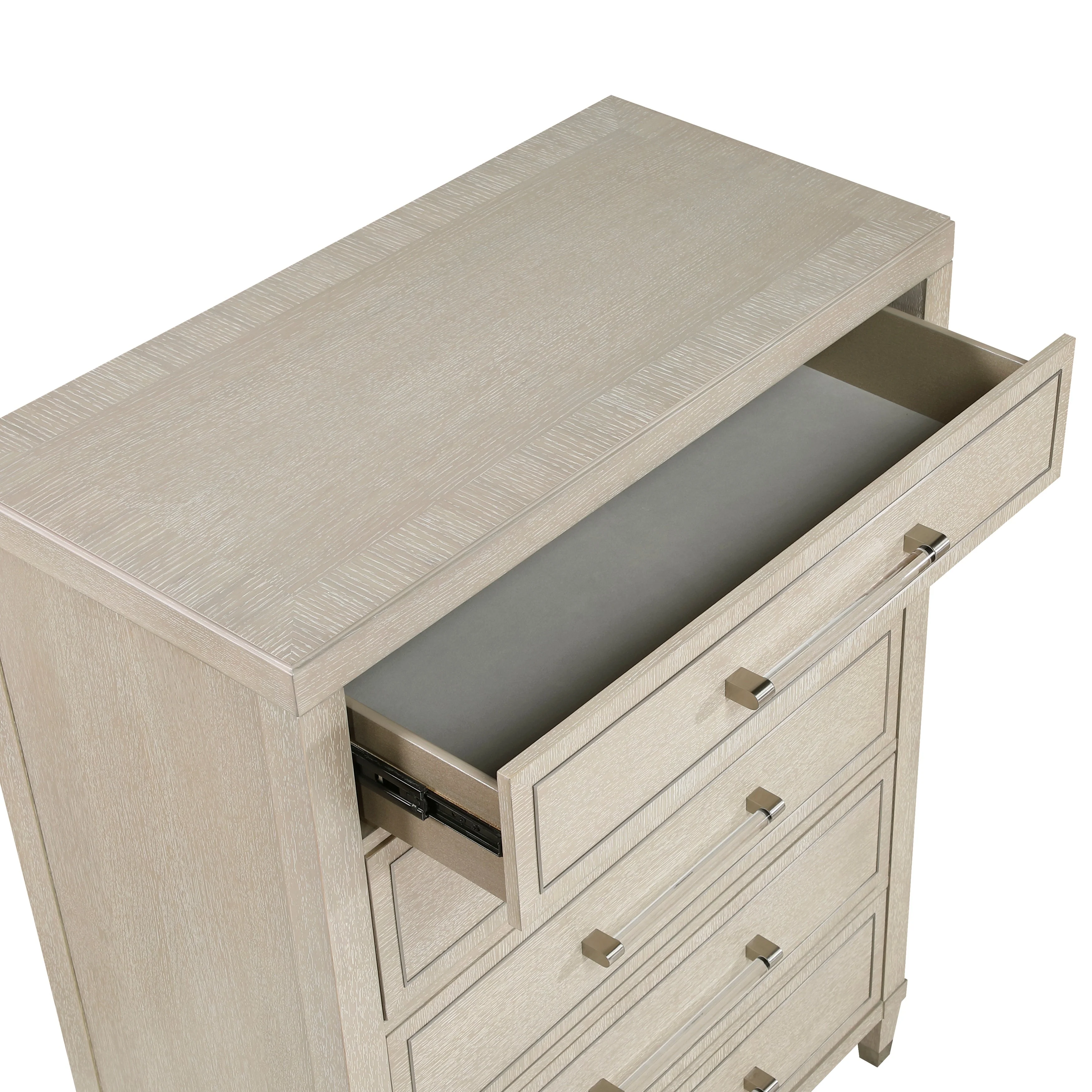 Genoa Light Oak Upholstered Storage Platform Bedroom Set - Image 26