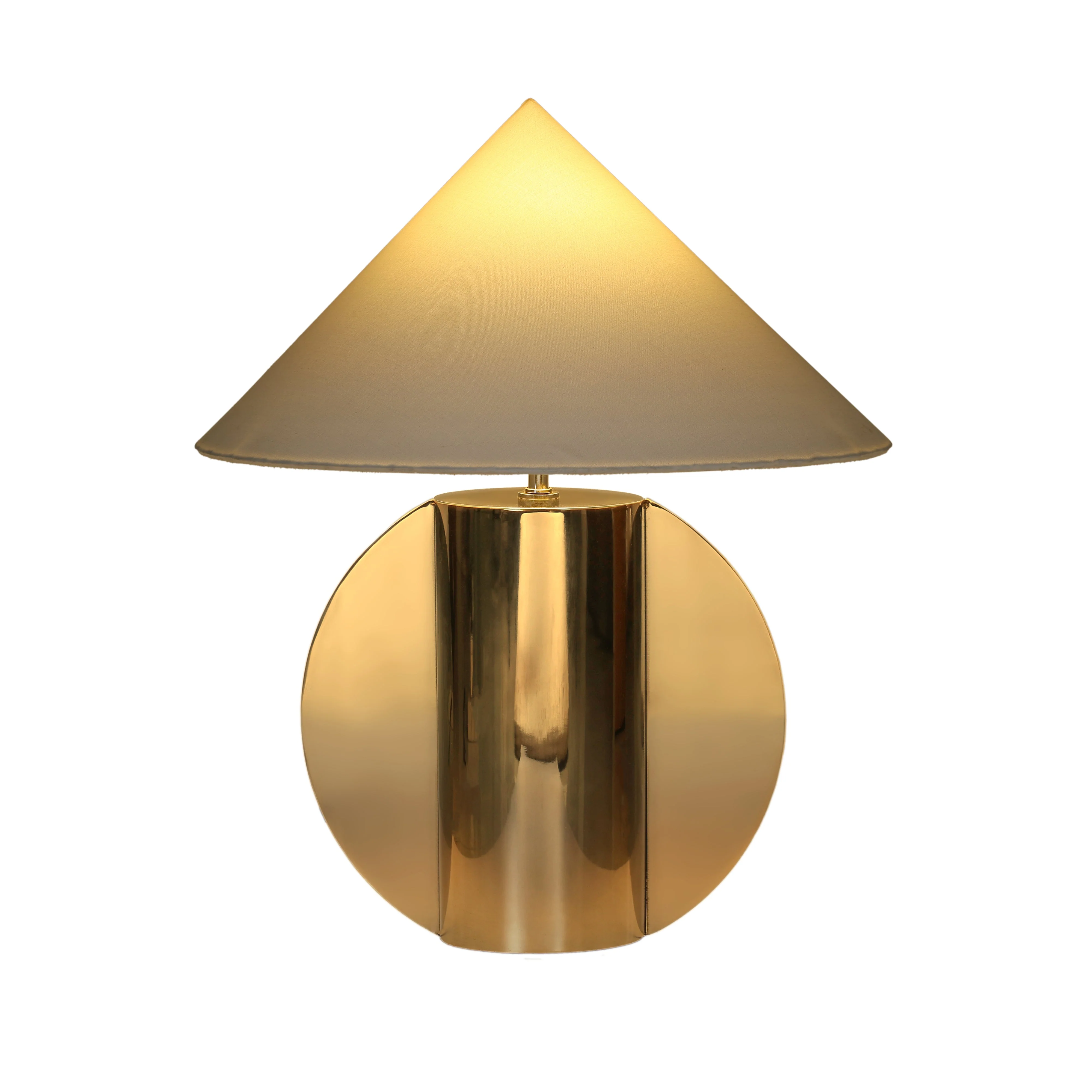 Geo Semi-Circled Chrome Table Lamp - Image 2