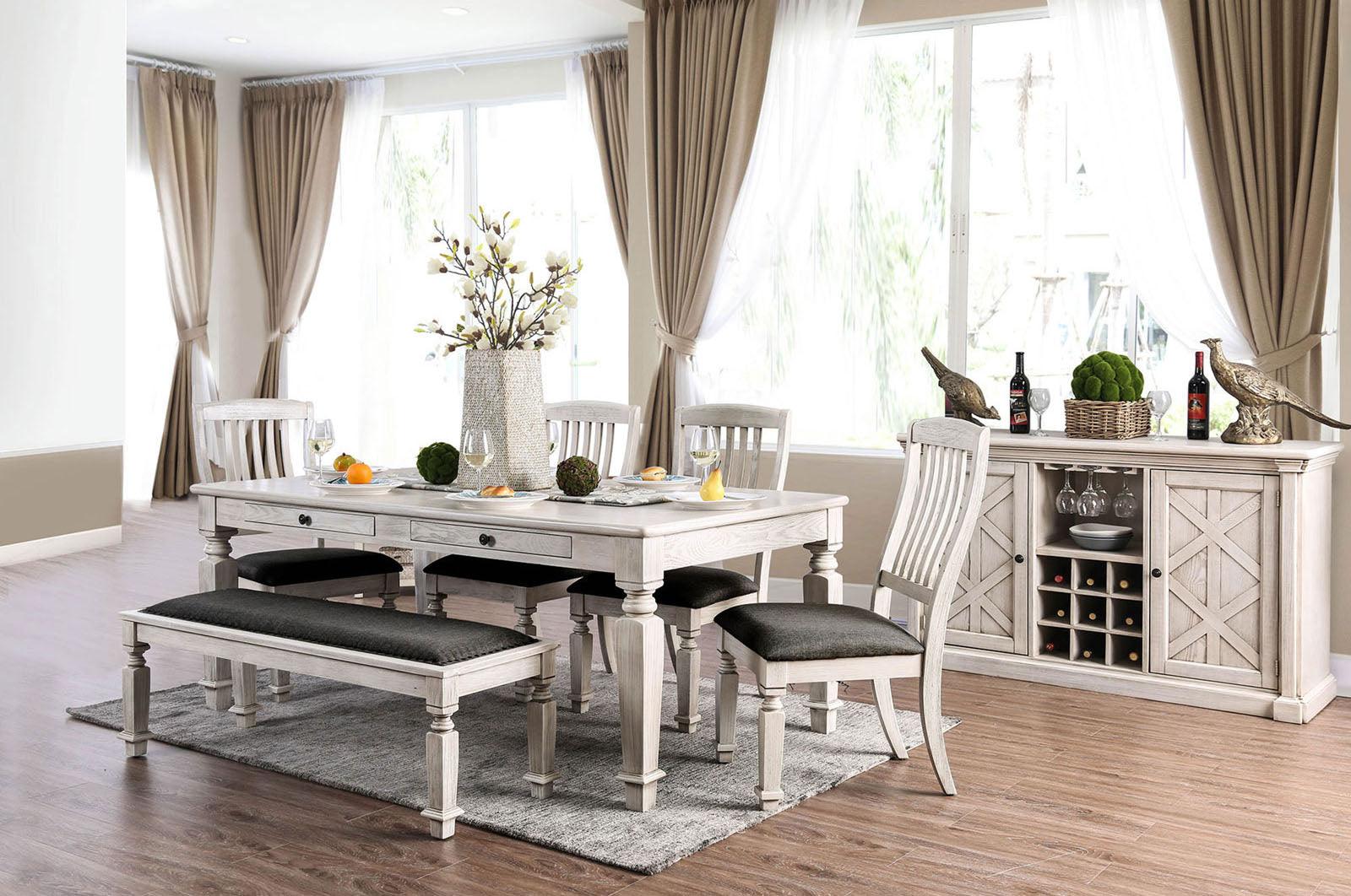 Georgia Antique White/Gray Dining Table - Image 4