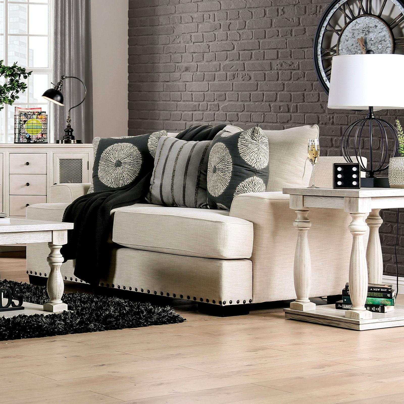 Germaine Ivory Stationary Sofa & Loveseat - Image 3