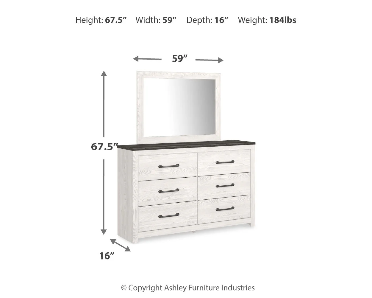 Gerridan White/Gray LED Panel Bedroom Set - Image 35