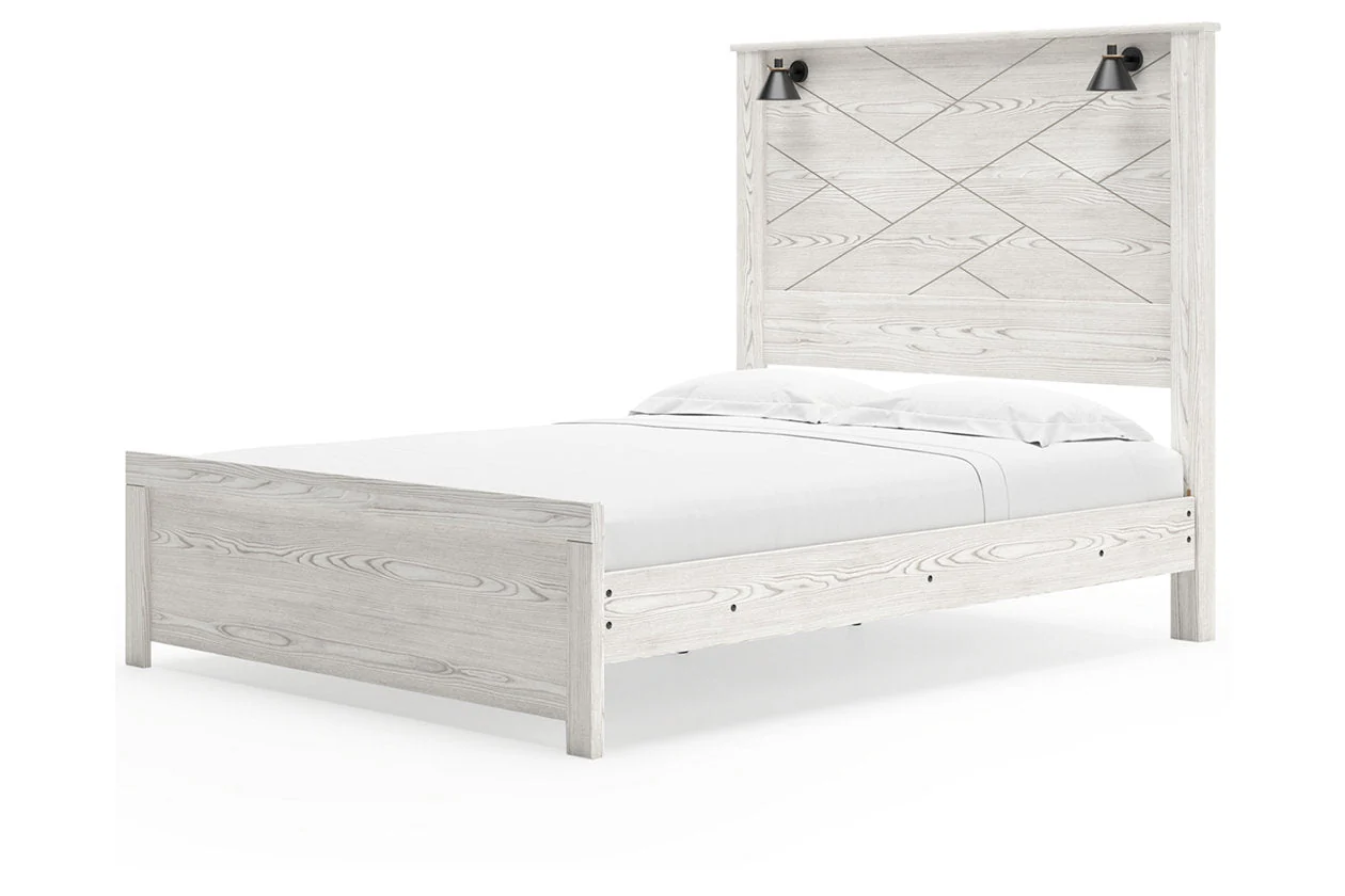 Gerridan White Queen LED Panel Bed - Image 4