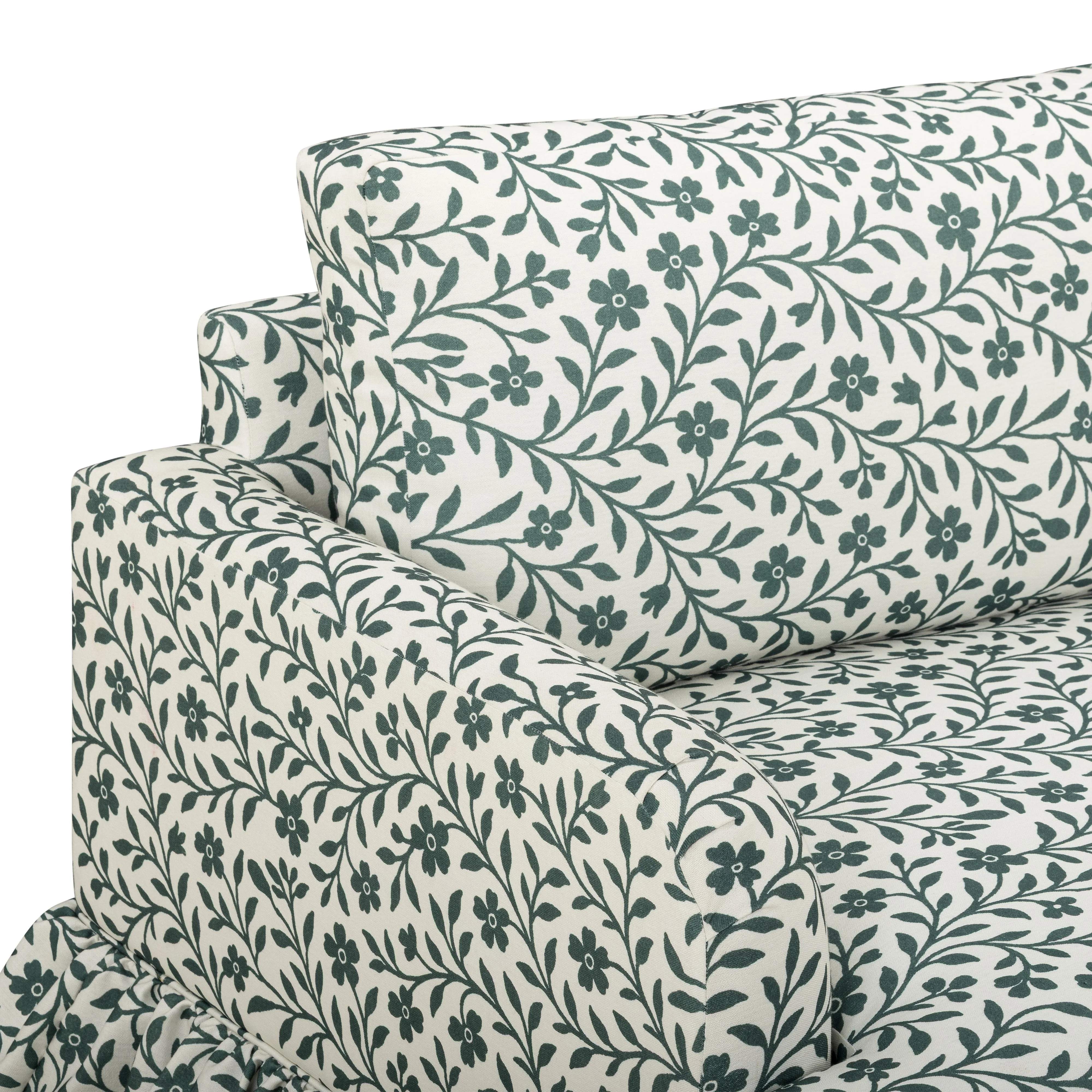 Gertrude 90" Floral Performance Linen Weave Sofa - Image 3