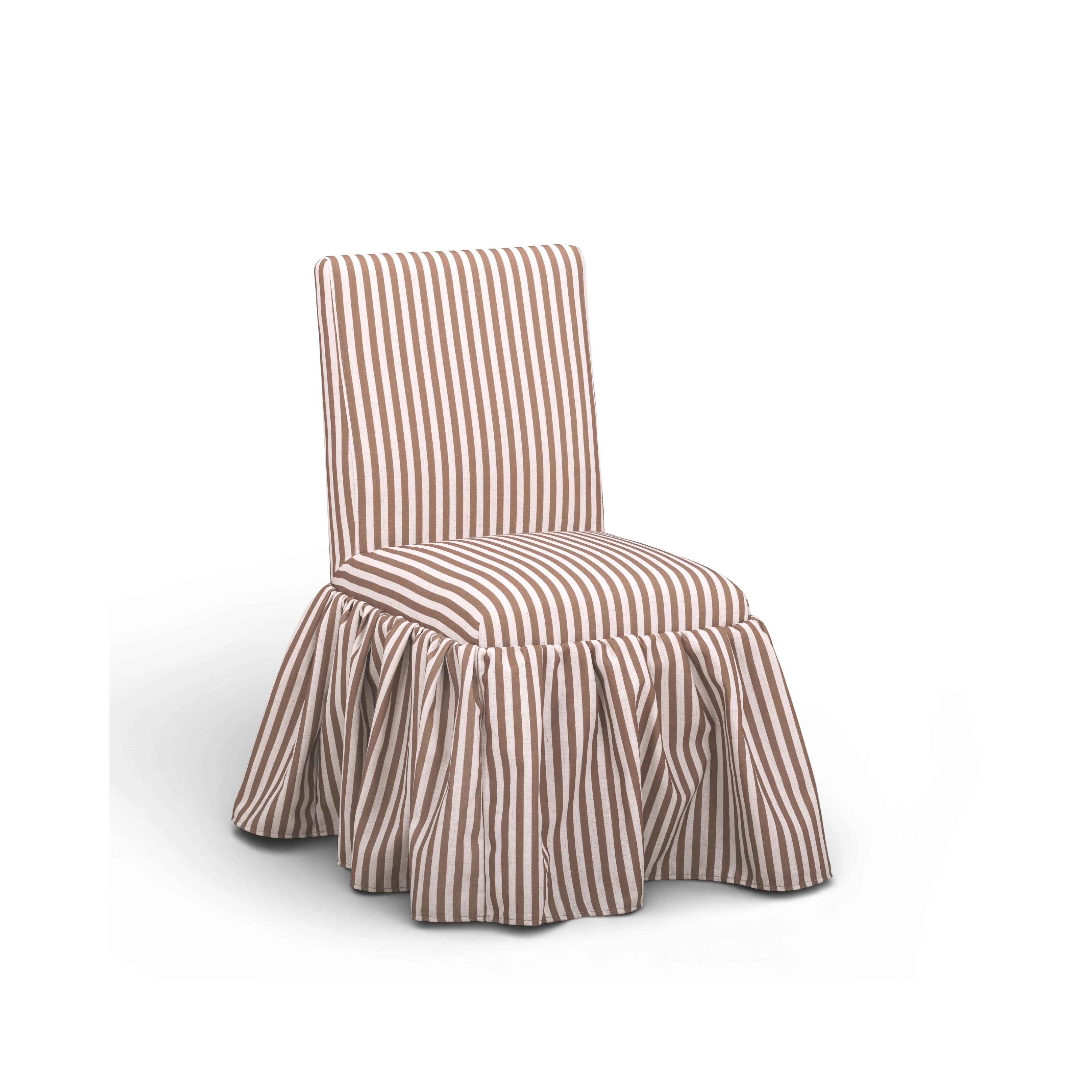 Gertrude Striped Performance Linen Skirted Dining Chair - Image 2