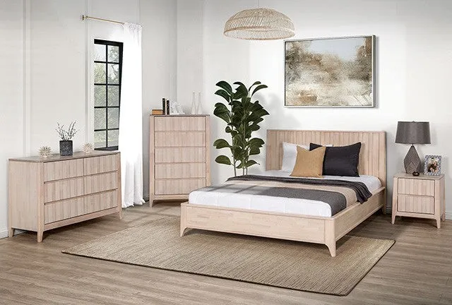 Gervais White Wash 4-Piece Queen Bedroom Set