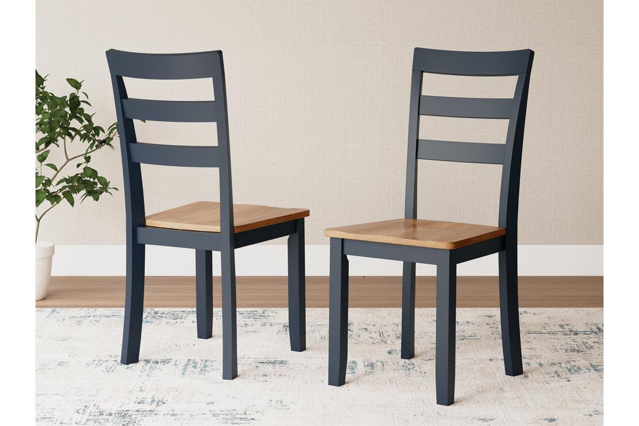 Gesthaven Natural/Blue Dining Table and 2 Chairs - Image 2