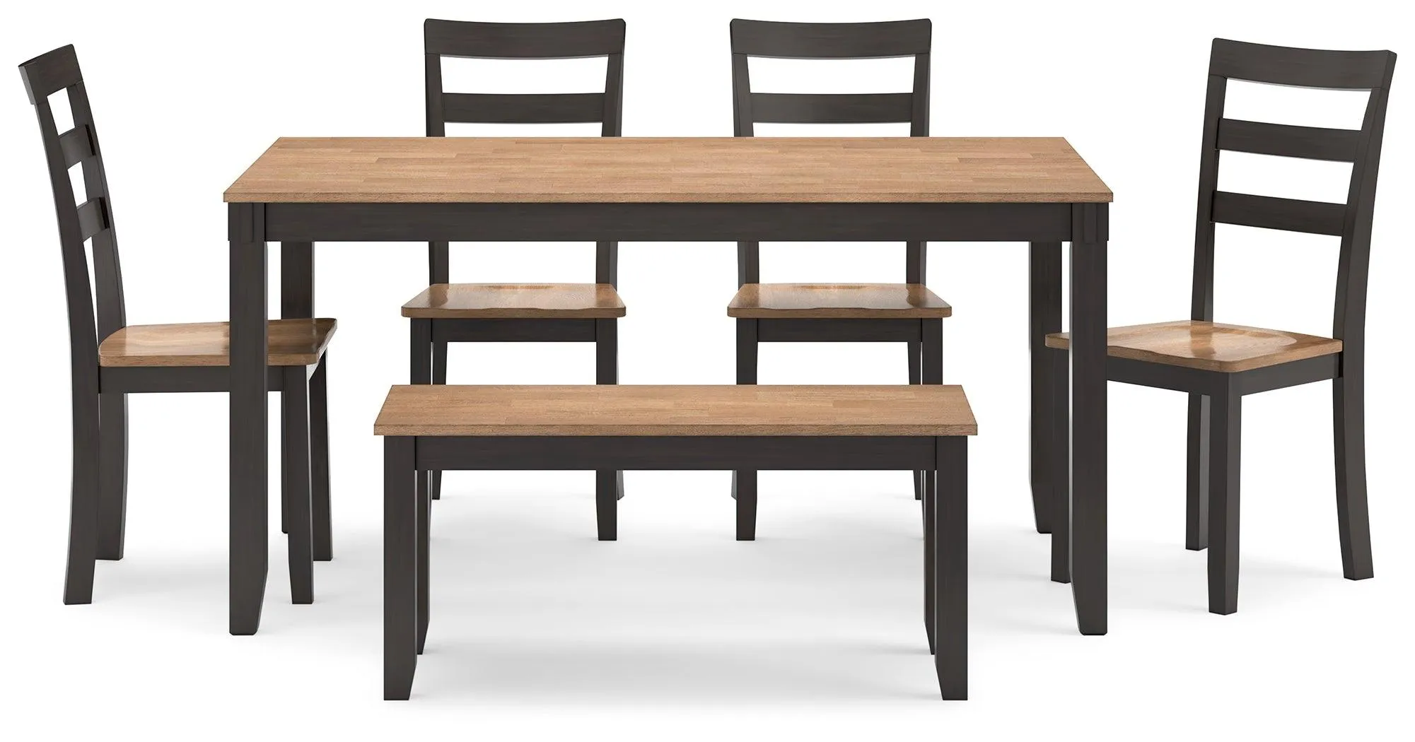 Gesthaven Natural/Brown Dining Table with 4 Chairs and Bench - Image 2