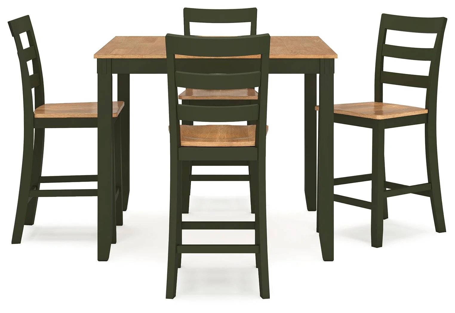 Gesthaven Natural/Green Counter Height Dining Table and 4 Barstools - Image 2
