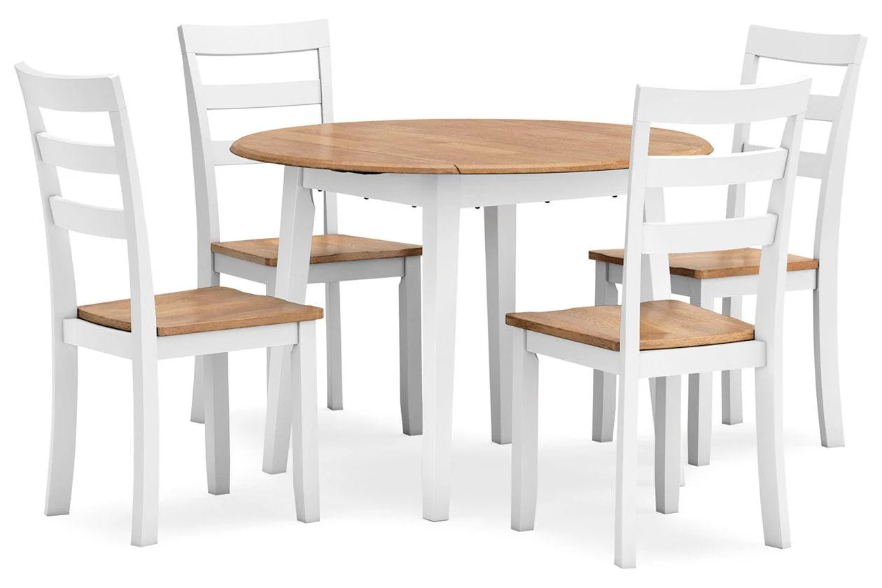 Gesthaven Natural/White Dining Table and 4 Chairs - Image 4