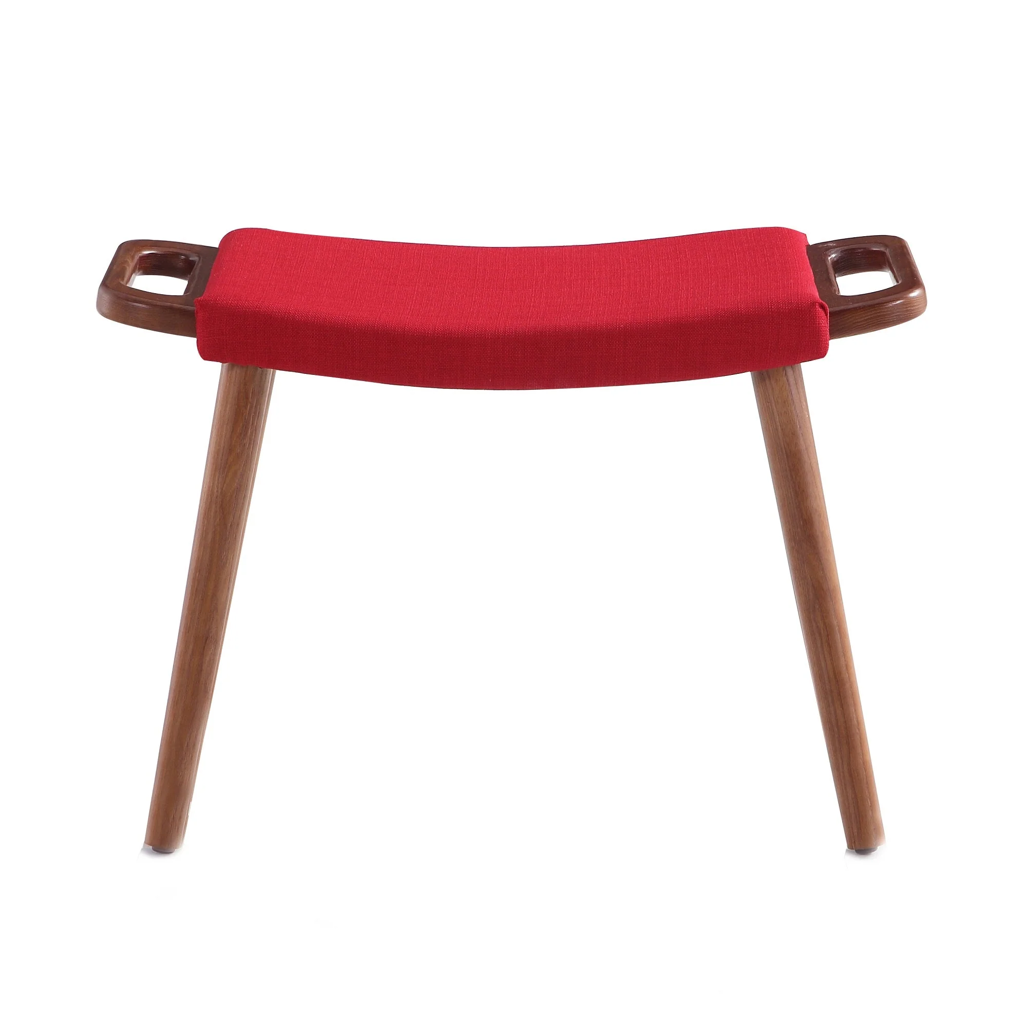 Geta Ottoman in Red and Antique Walnut - Image 4