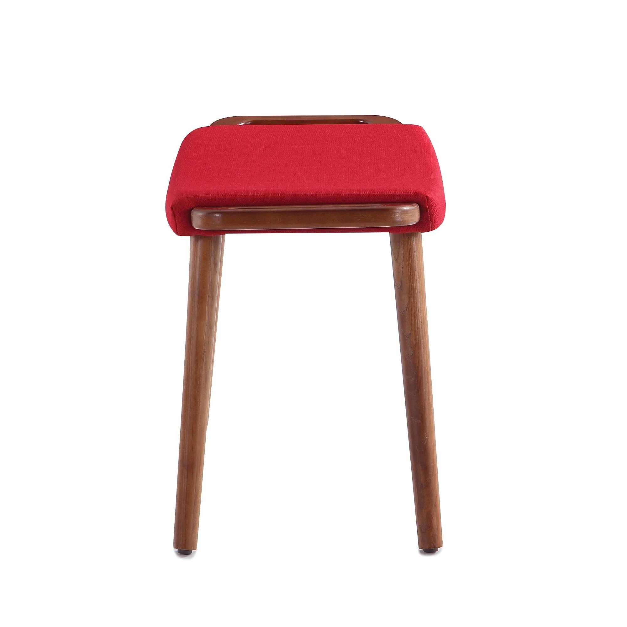 Geta Ottoman in Red and Antique Walnut - Image 6