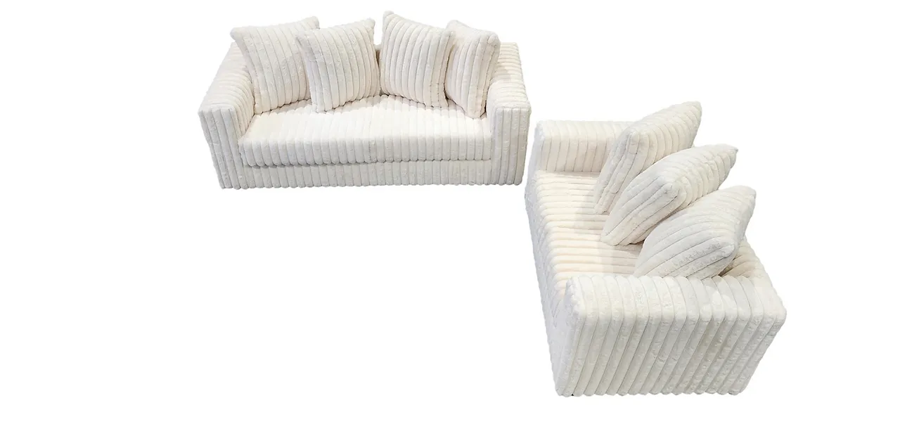 Gia Ivory Sofa & Loveseat - Image 4