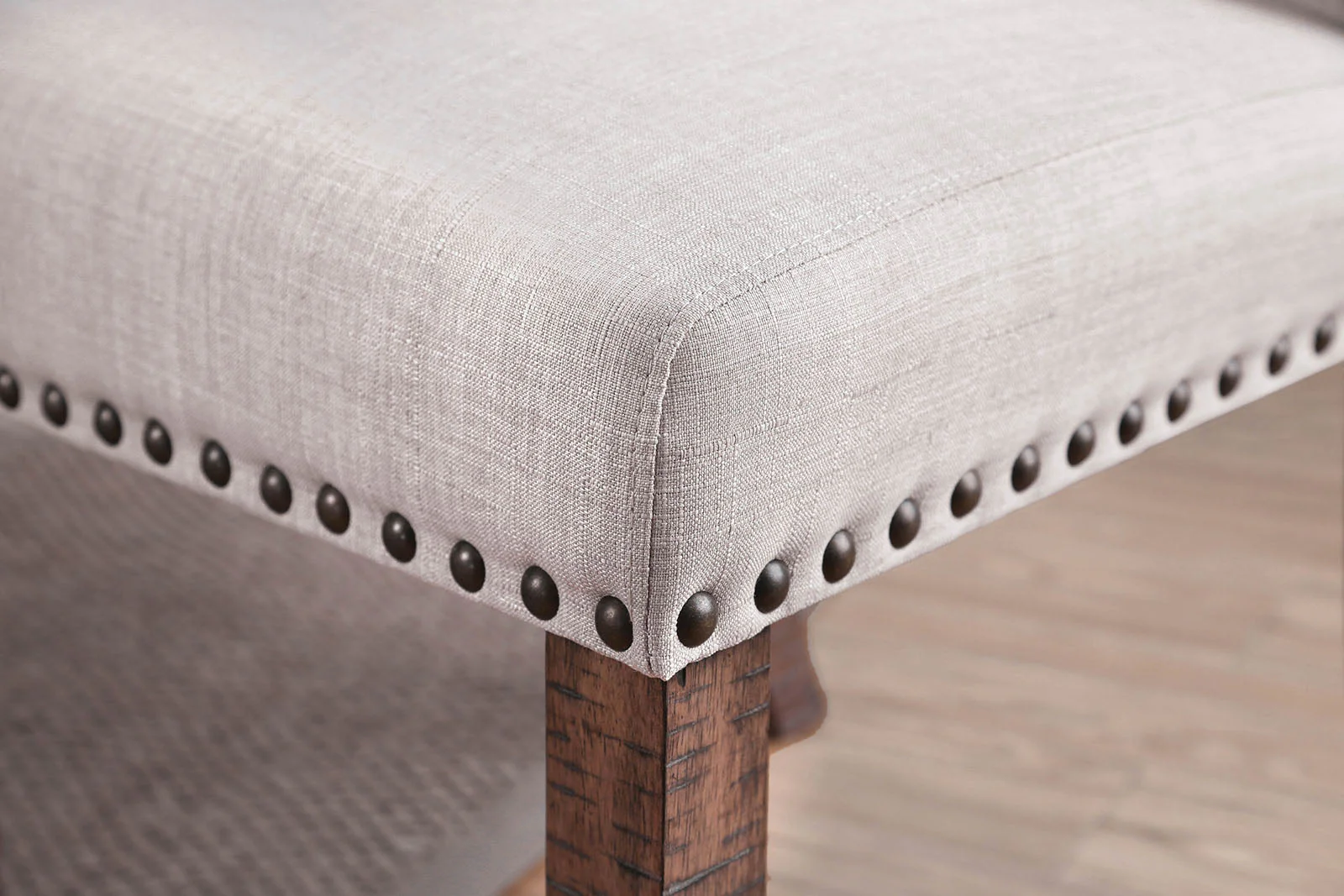 Gianna Rustic Oak/Ivory Wingback Chair - Image 2