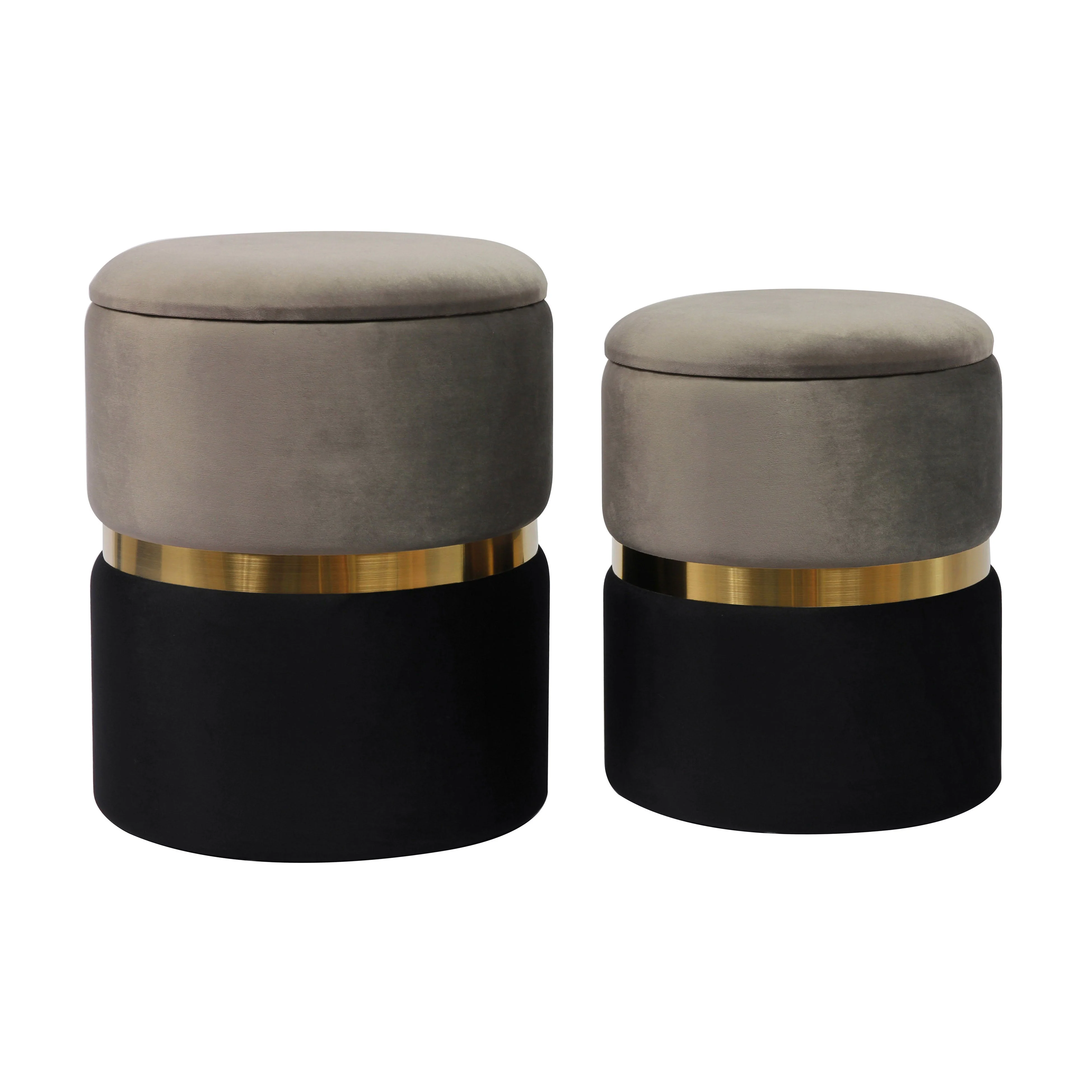 Gigi Grey Storage Ottomans - Set of 2 - Image 4